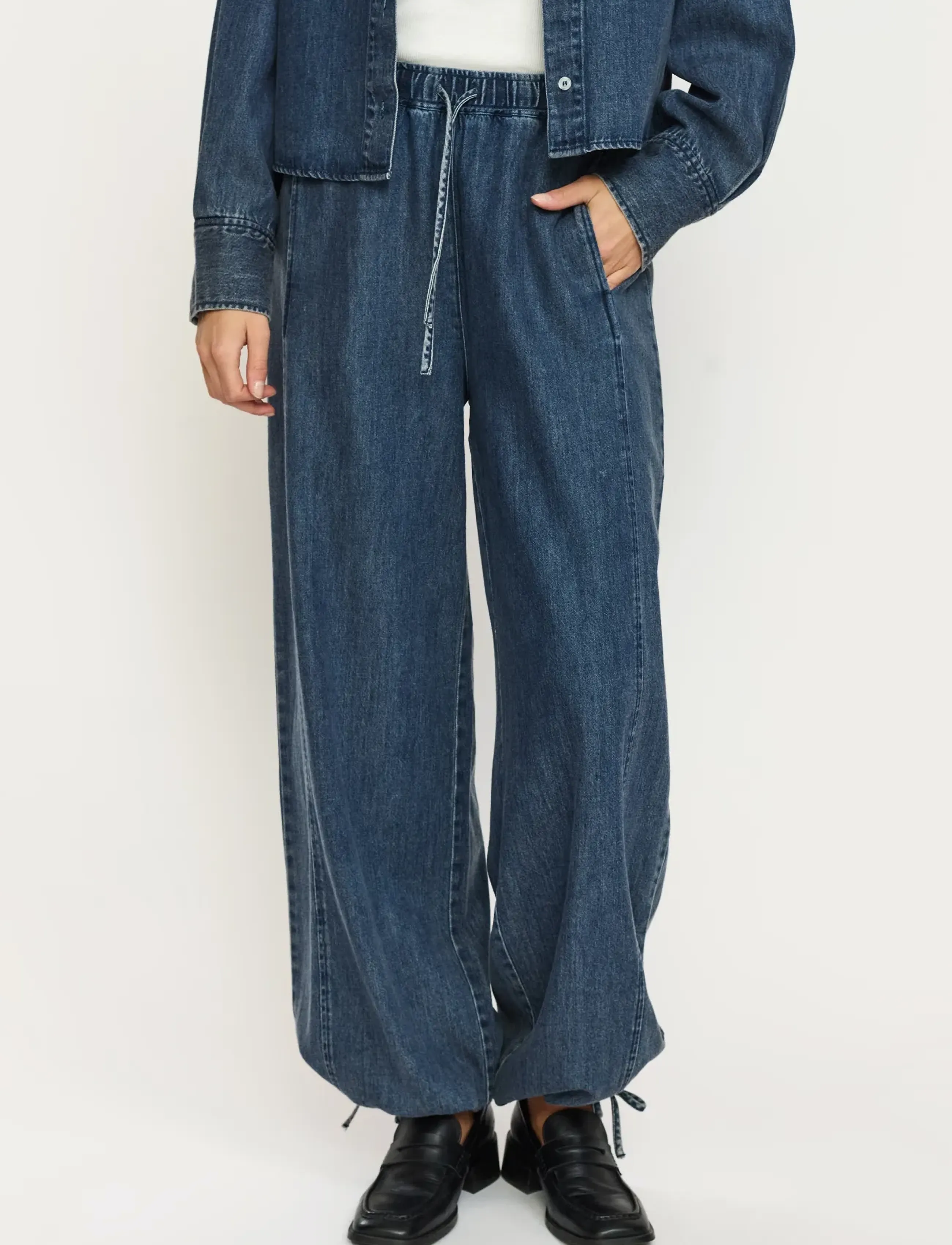 Soft Rebels Srkeira Drawstring Pant, XL, Blue, Bukser > Lige Ben, Dame