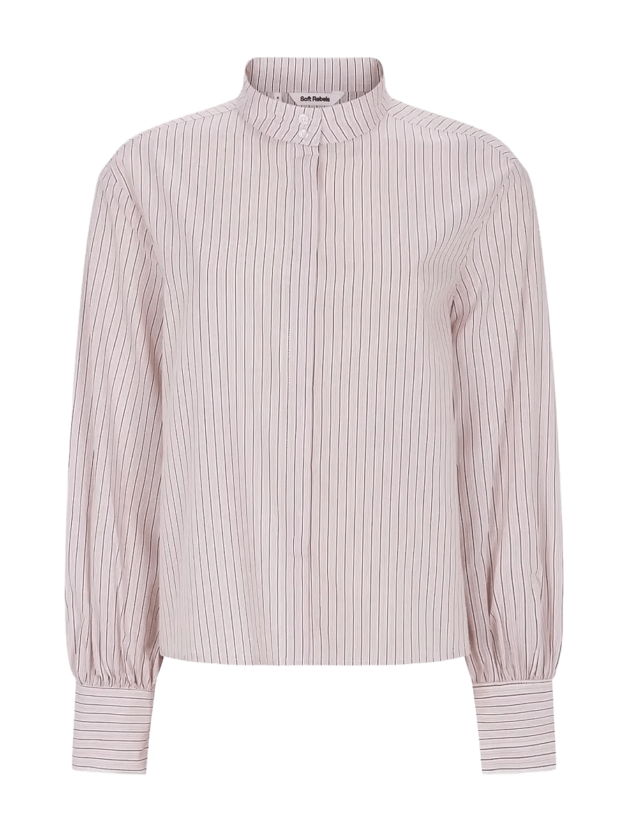 Soft Rebels - SRVeronica Volume Striped Shirt - langärmlige hemden - stripe burnished lilac - 1