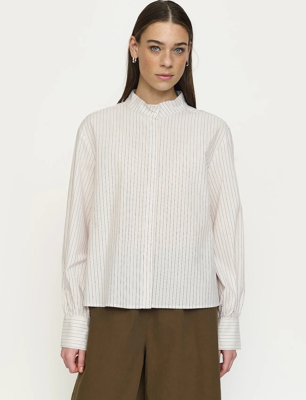 SRVeronica Volume Striped Shirt - STRIPE BURNISHED
