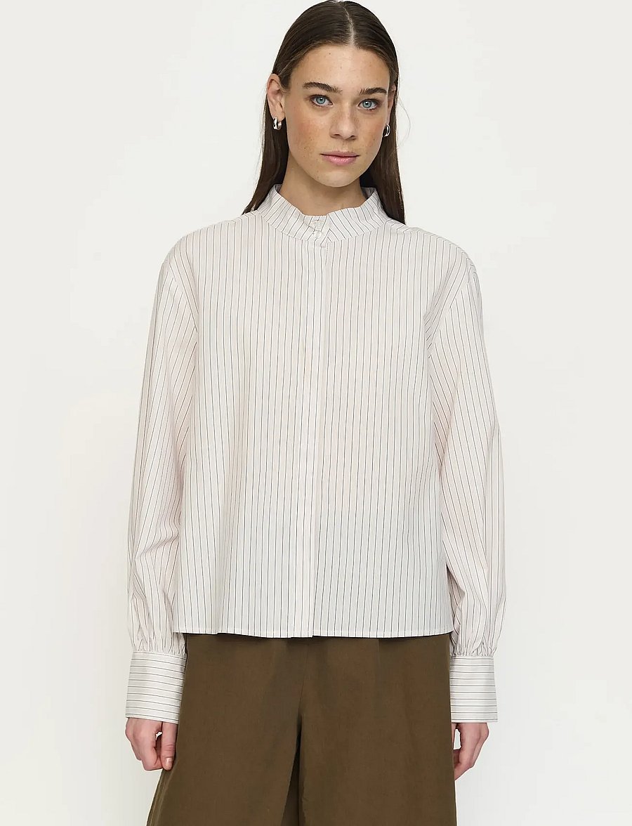 Soft Rebels - SRVeronica Volume Striped Shirt - langärmlige hemden - stripe burnished lilac - 0