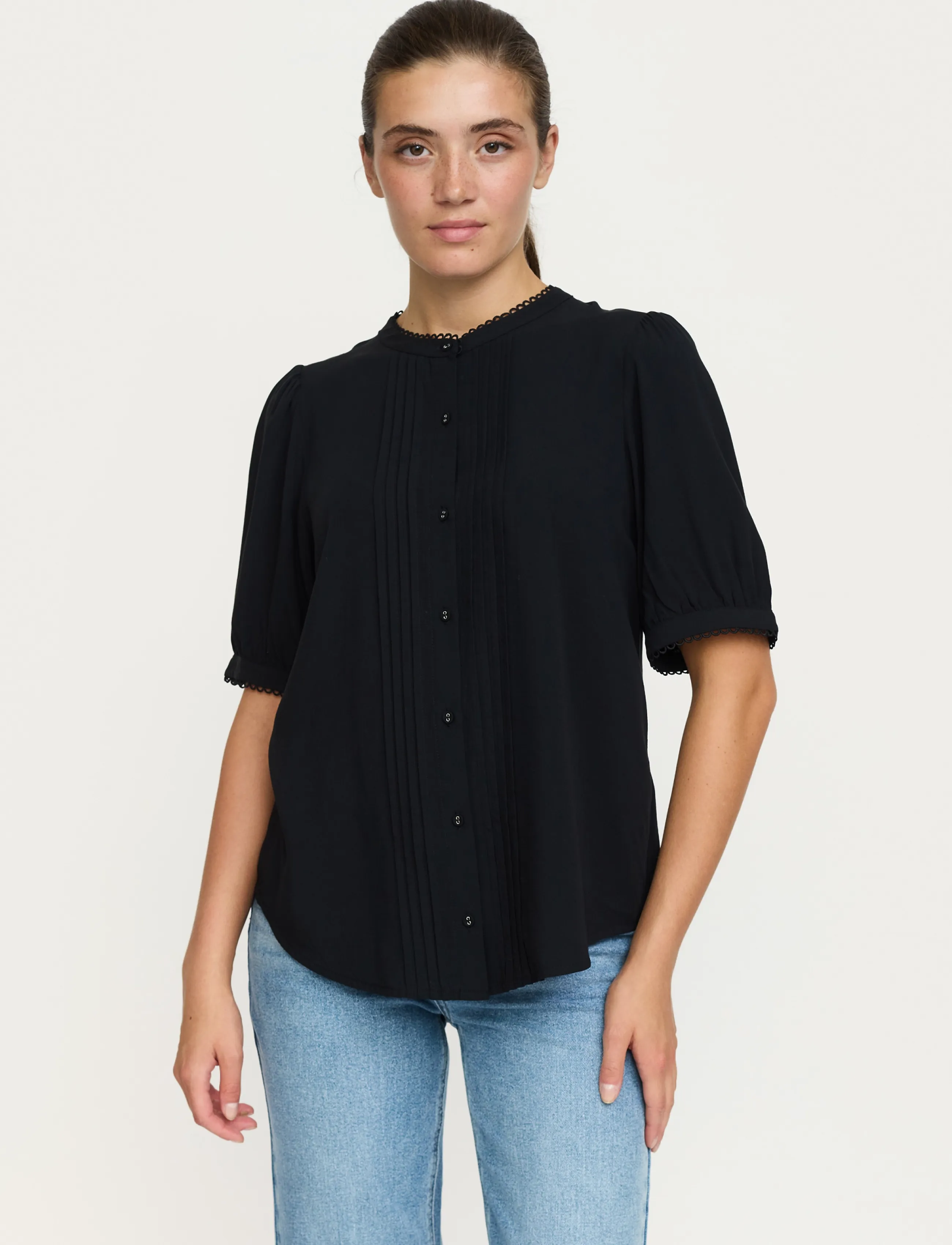 Soft Rebels Srlima Shirt, L, Black, Bluser > Kortærmede, Dame