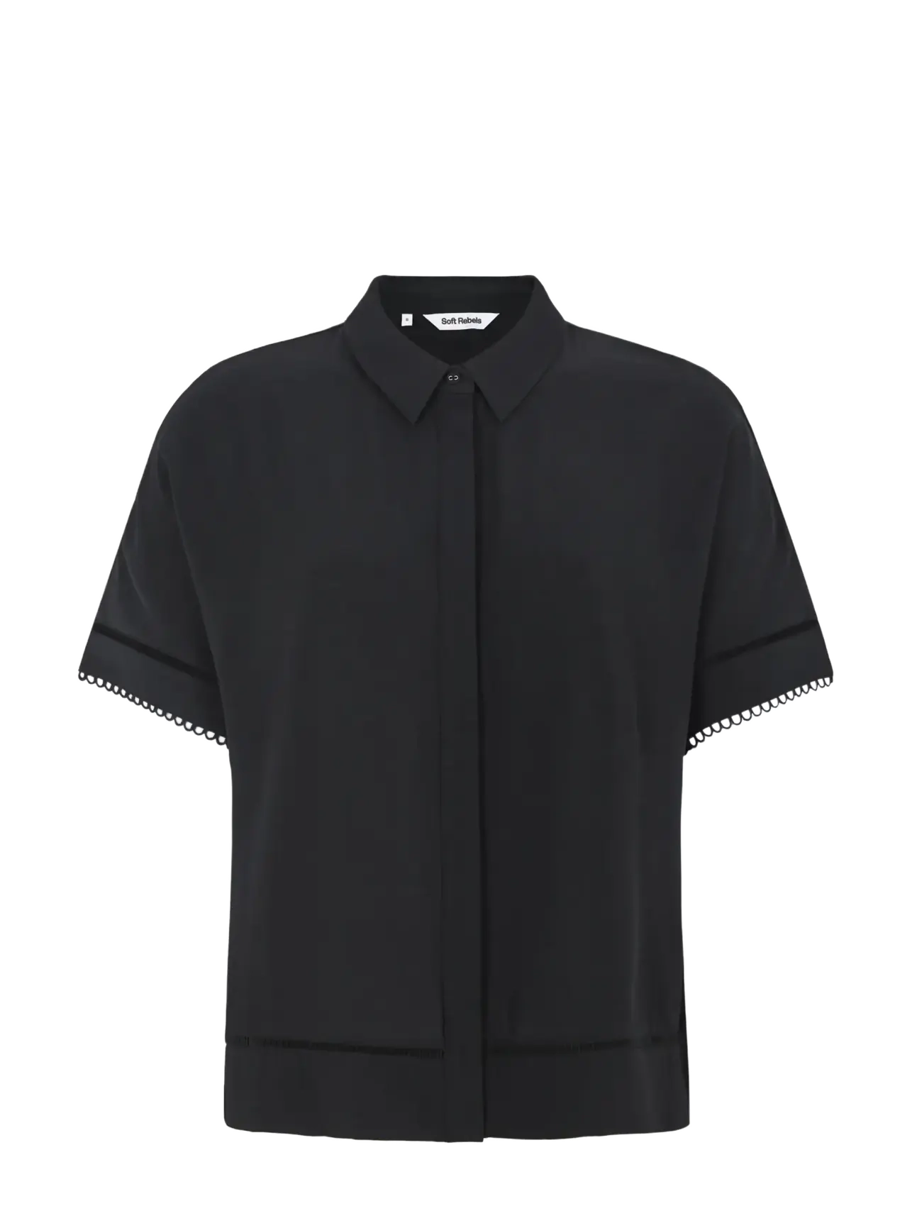 Soft Rebels SRLima Freedom SS Shirt - Bluzki & Koszule - BLACK / black