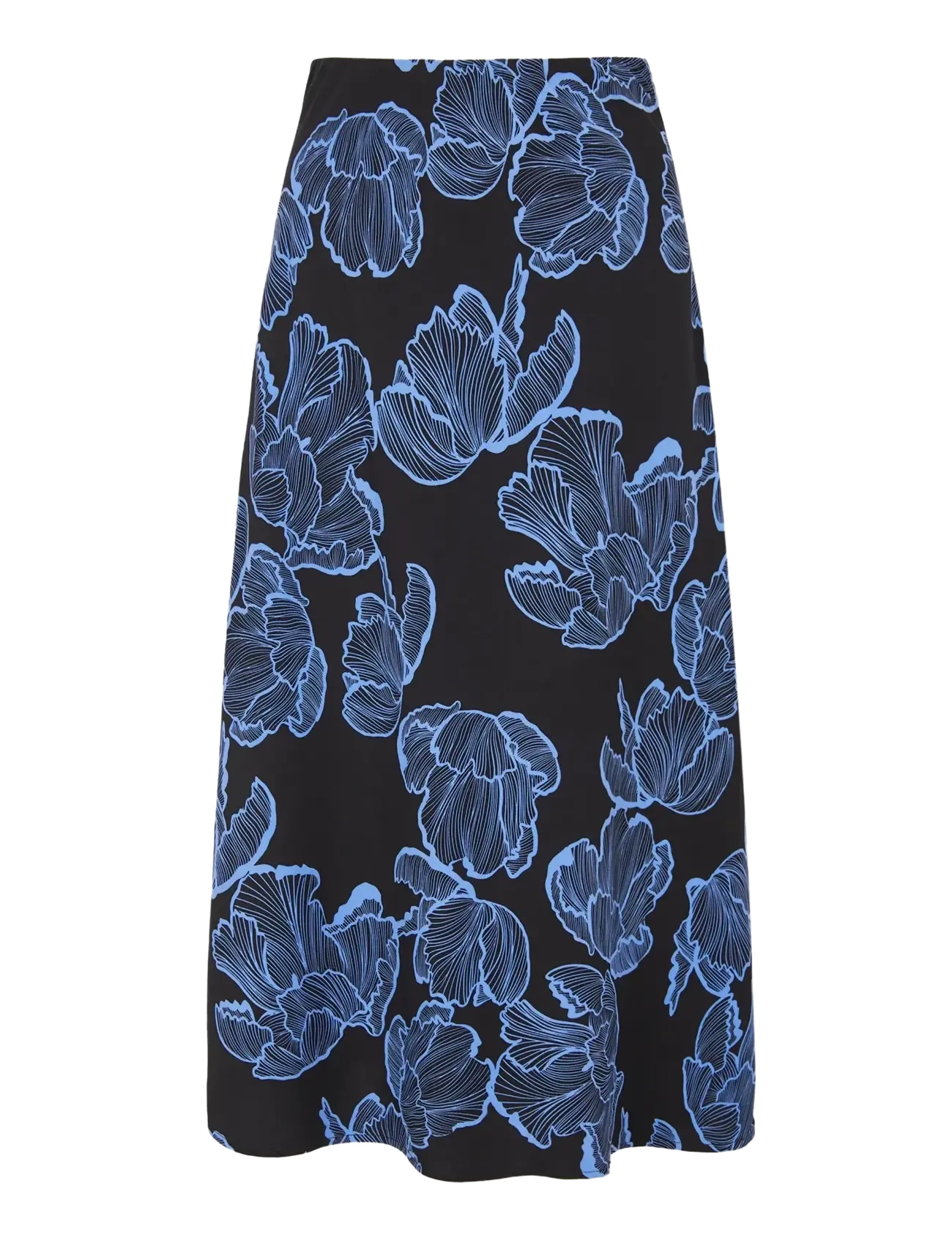 Soft Rebels SRHanni Midi Skirt - Sijonai - FLOWER FRILL BLACK / blue