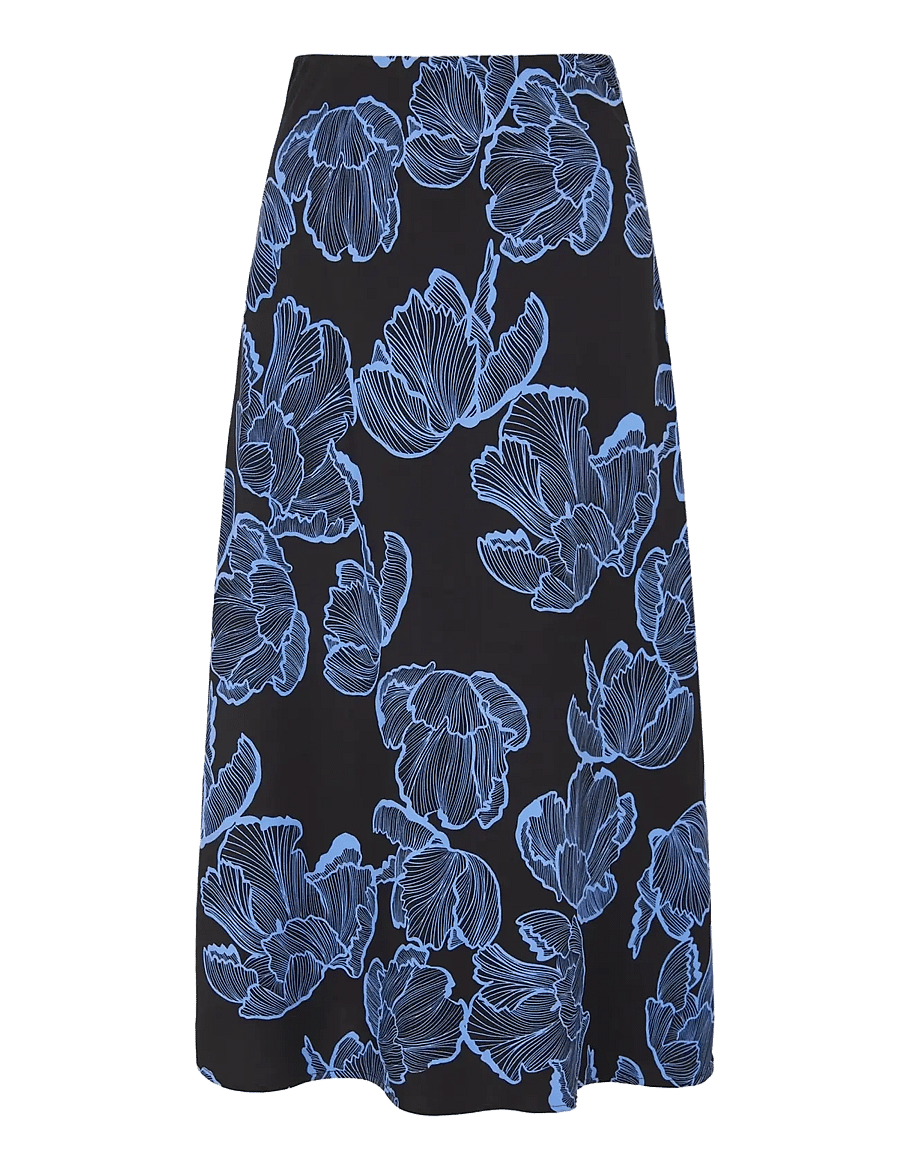 Soft Rebels - SRHanni Midi Skirt - vidutinio ilgio sijonai - flower frill black - 1