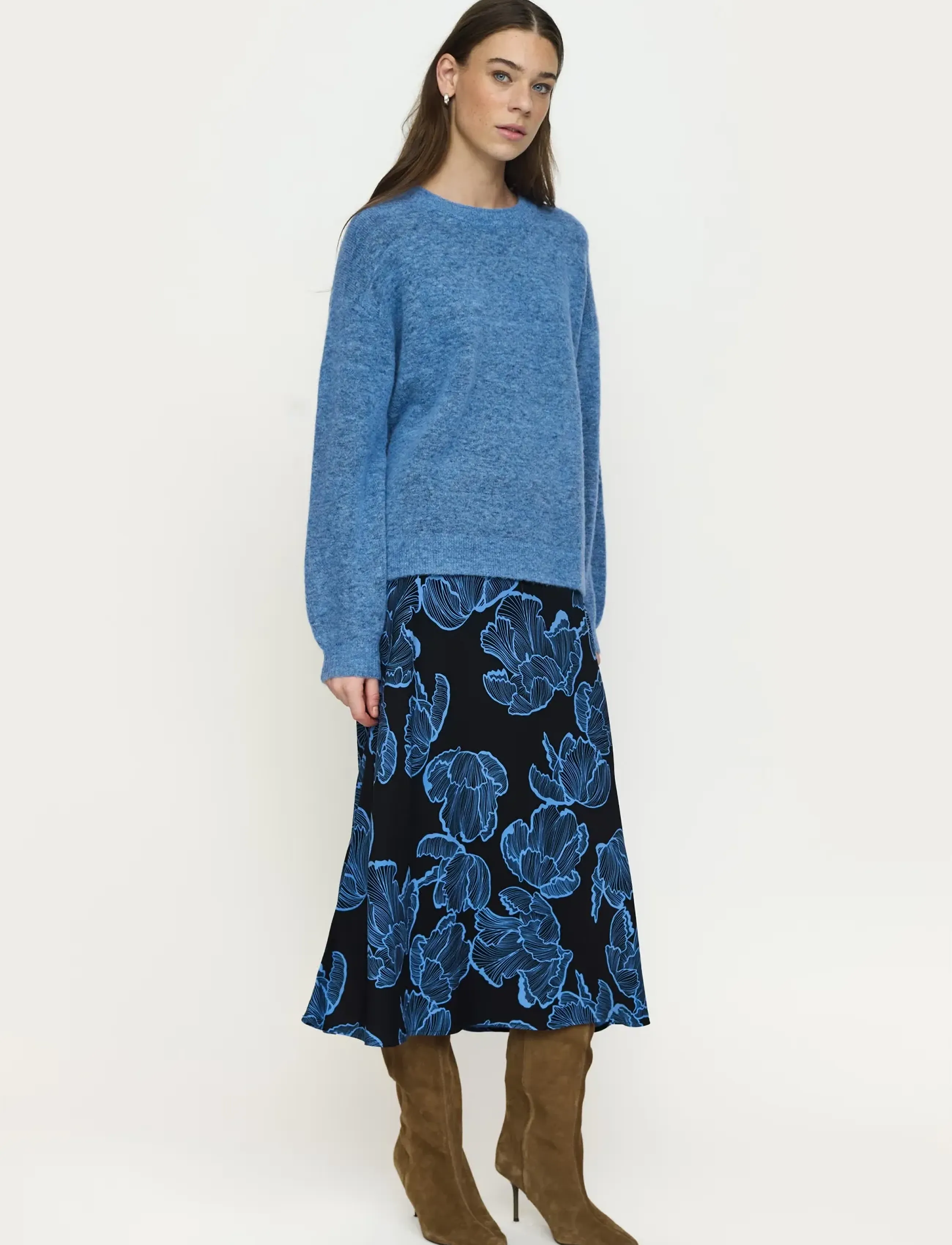Soft Rebels - SRHanni Midi Skirt - vidutinio ilgio sijonai - flower frill black - 5