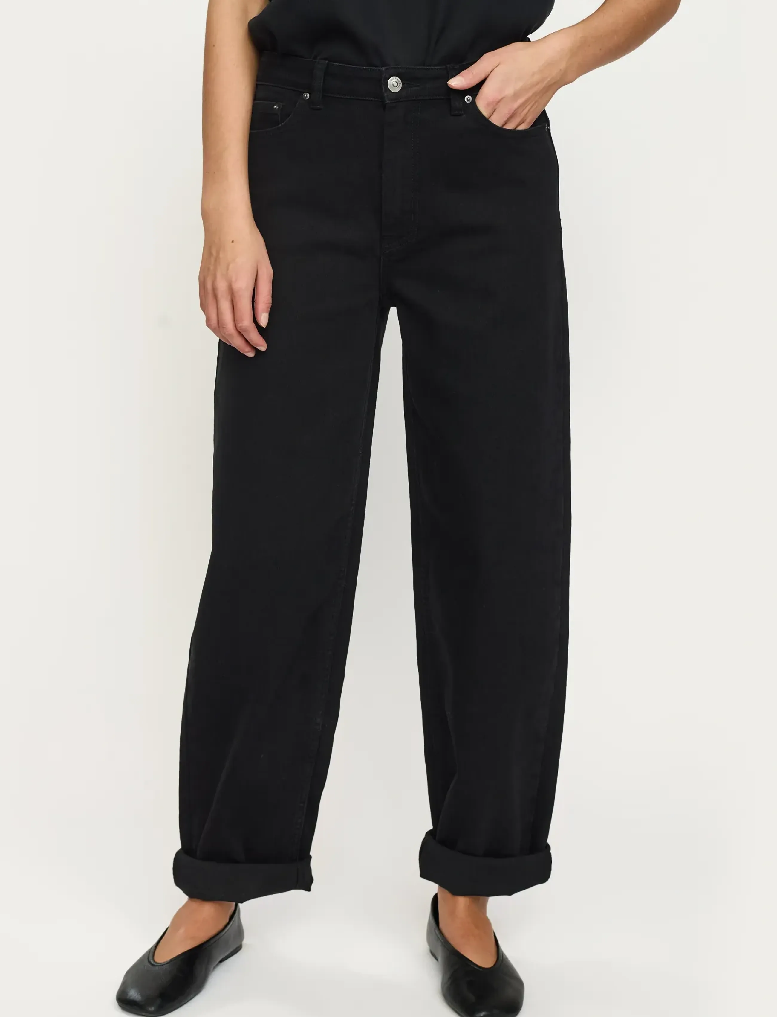 Soft Rebels Srcaja Jeans, L, Black, Jeans > Lige-Almindelige, Dame