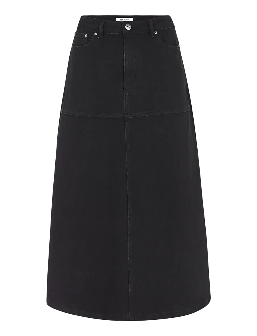 Soft Rebels - SRWilla Midi Skirt Denim - gallapils - black - 1