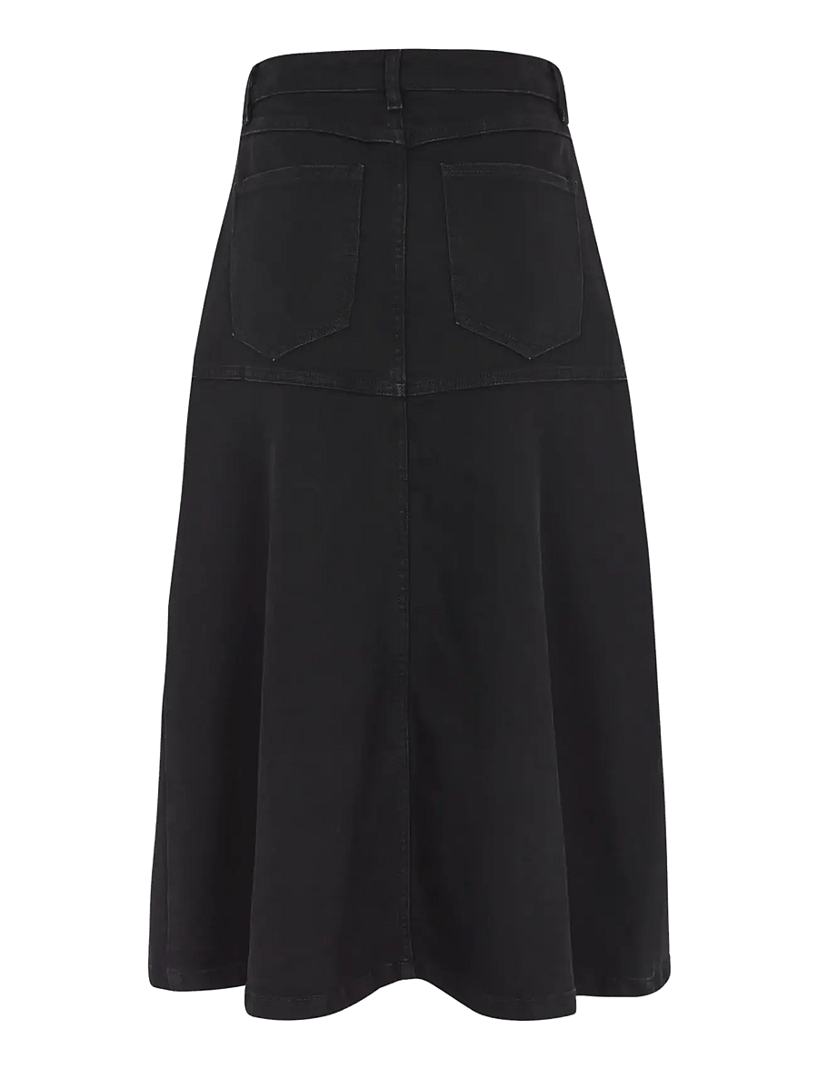 Soft Rebels - SRWilla Midi Skirt Denim - gallapils - black - 2