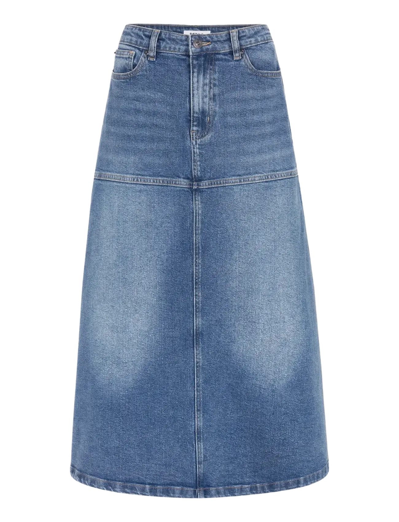 Soft Rebels - SRWilla Midi Skirt Denim - denimnederdele - true blue - 1
