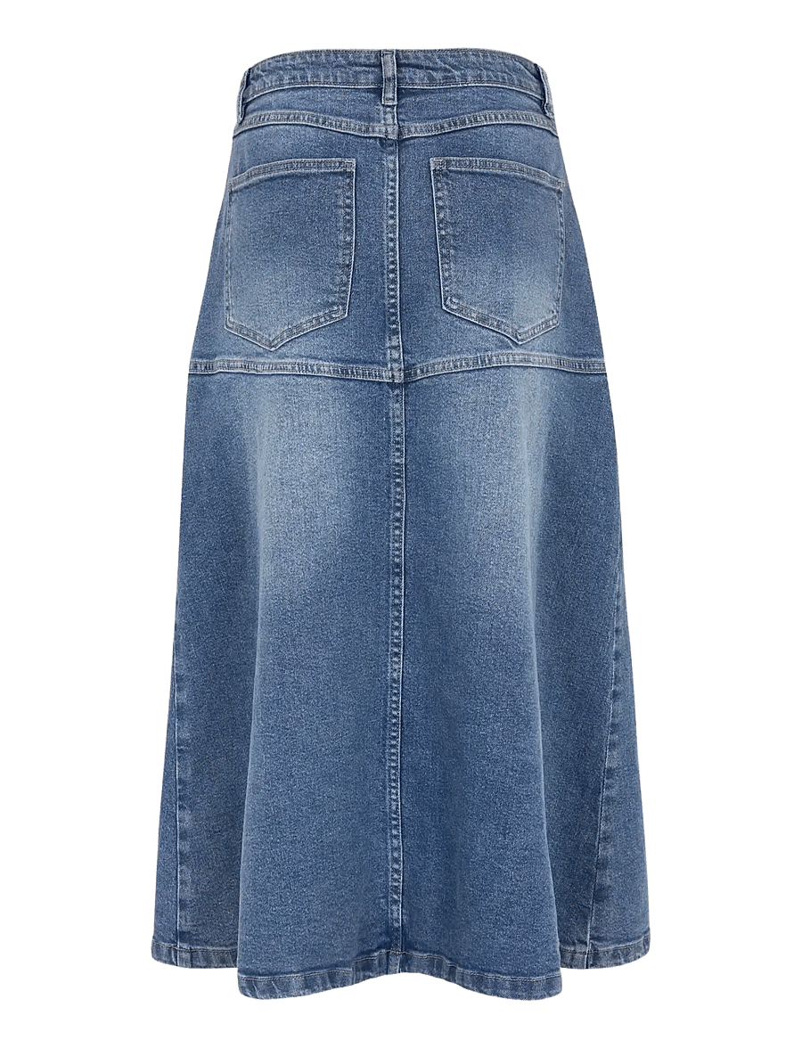 Soft Rebels - SRWilla Midi Skirt Denim - denimnederdele - true blue - 2