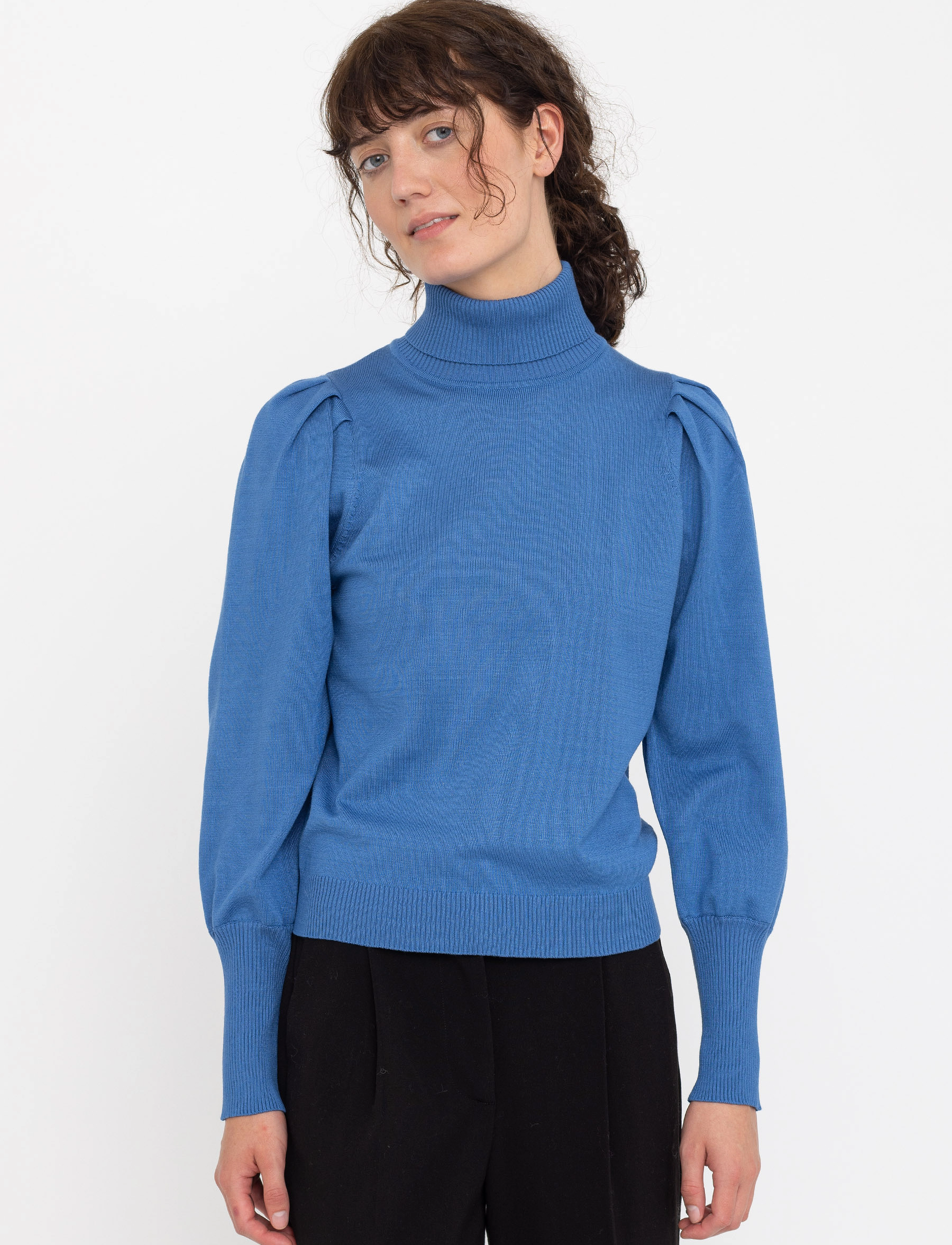 Soft Rebels - Leana Roll Neck Knit - palace blue - 2