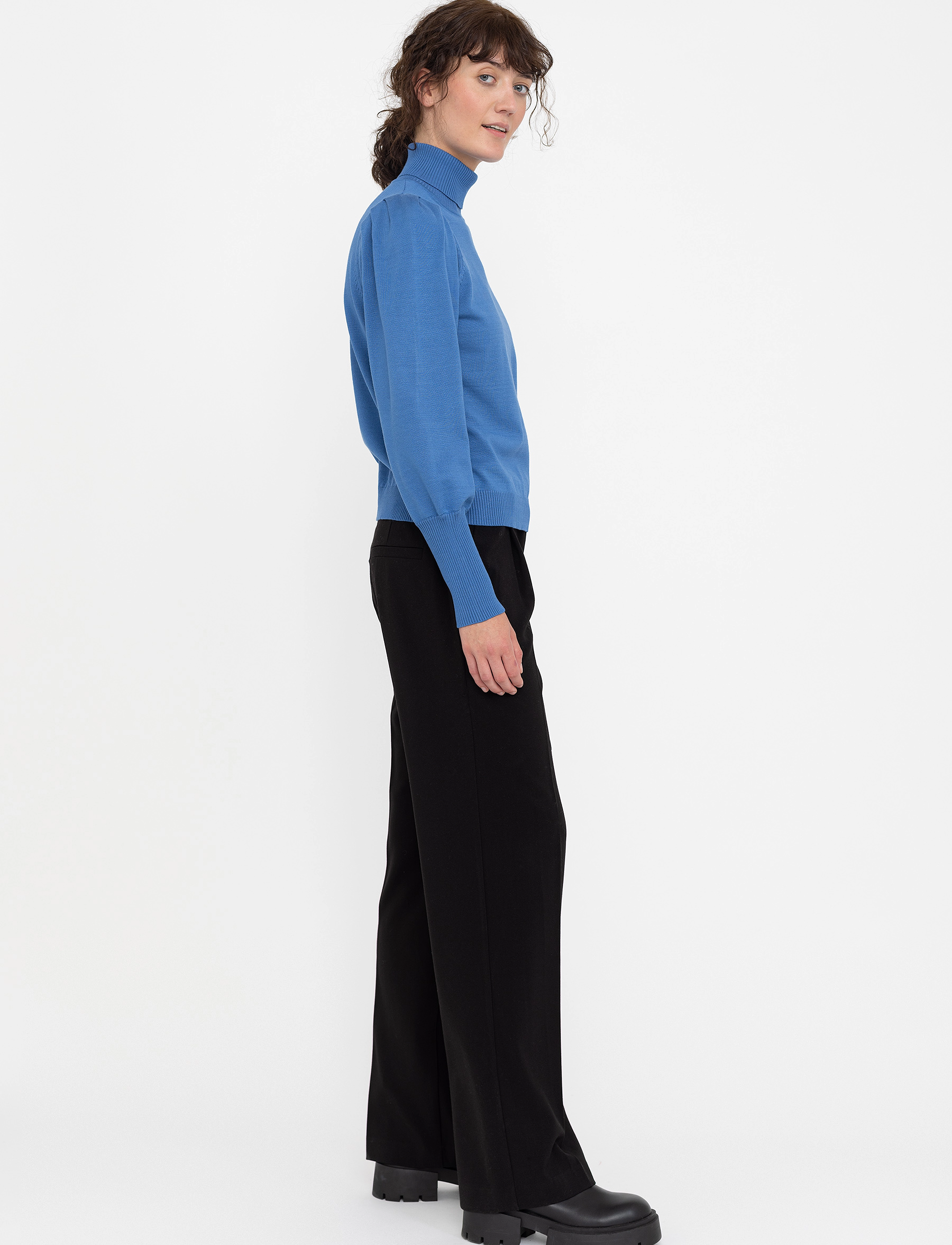 Soft Rebels - Leana Roll Neck Knit - palace blue - 4