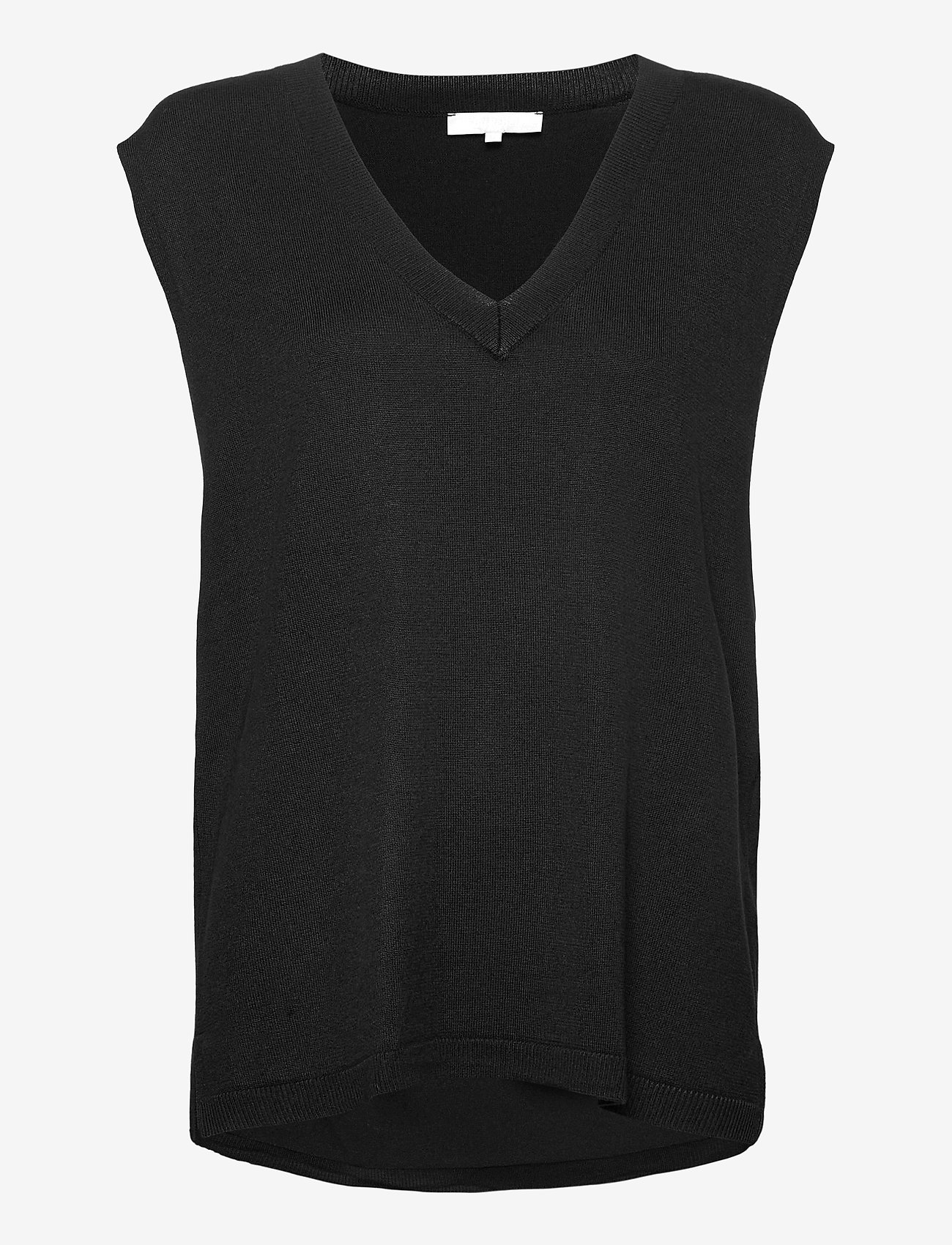 Soft Rebels - SRMarla V-neck Loose Fit Knit Vest - laagste prijzen - black - 0