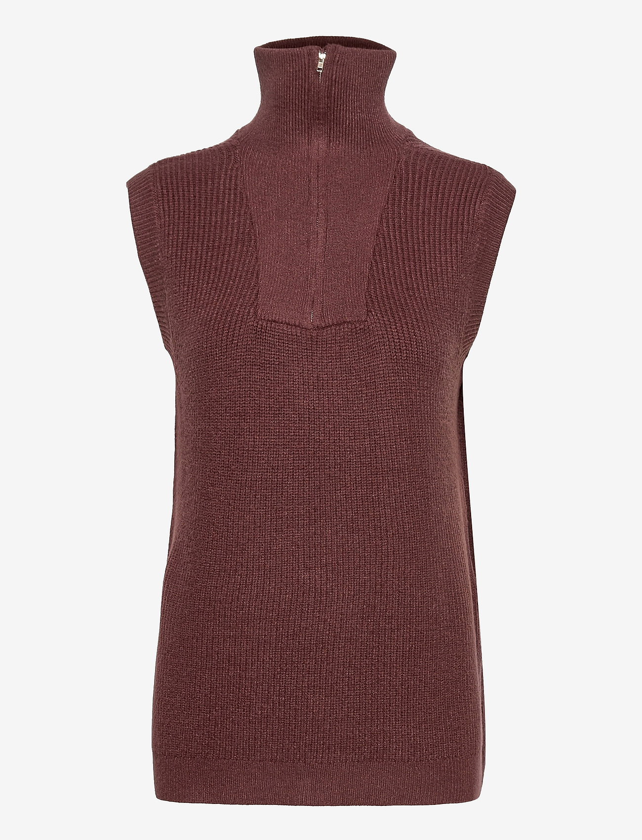 Soft Rebels - SRJenny Zip Vest Knit - shaved chocolate - 0
