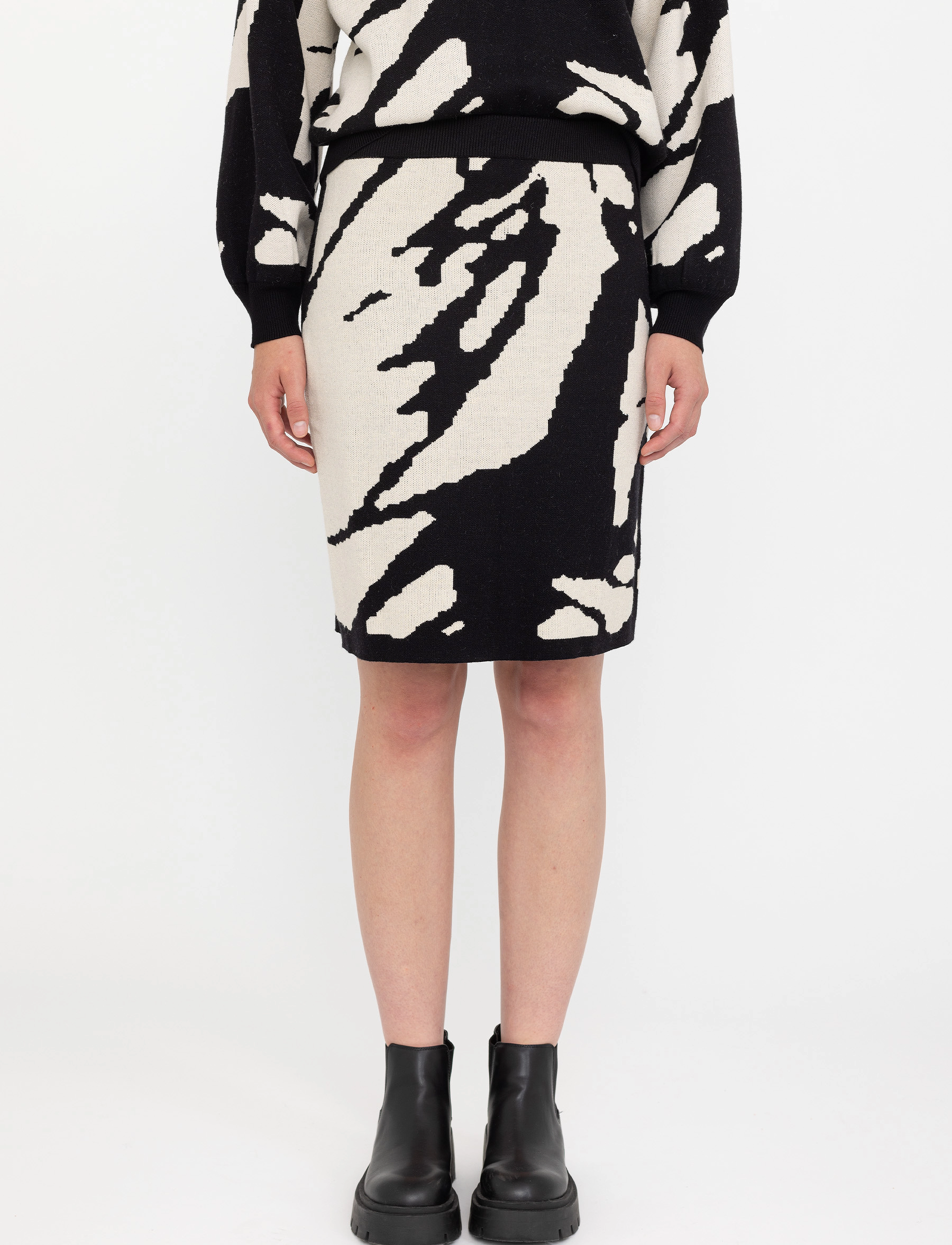 Soft Rebels - SRScape Jacquard Skirt Knit - sandshell - 2