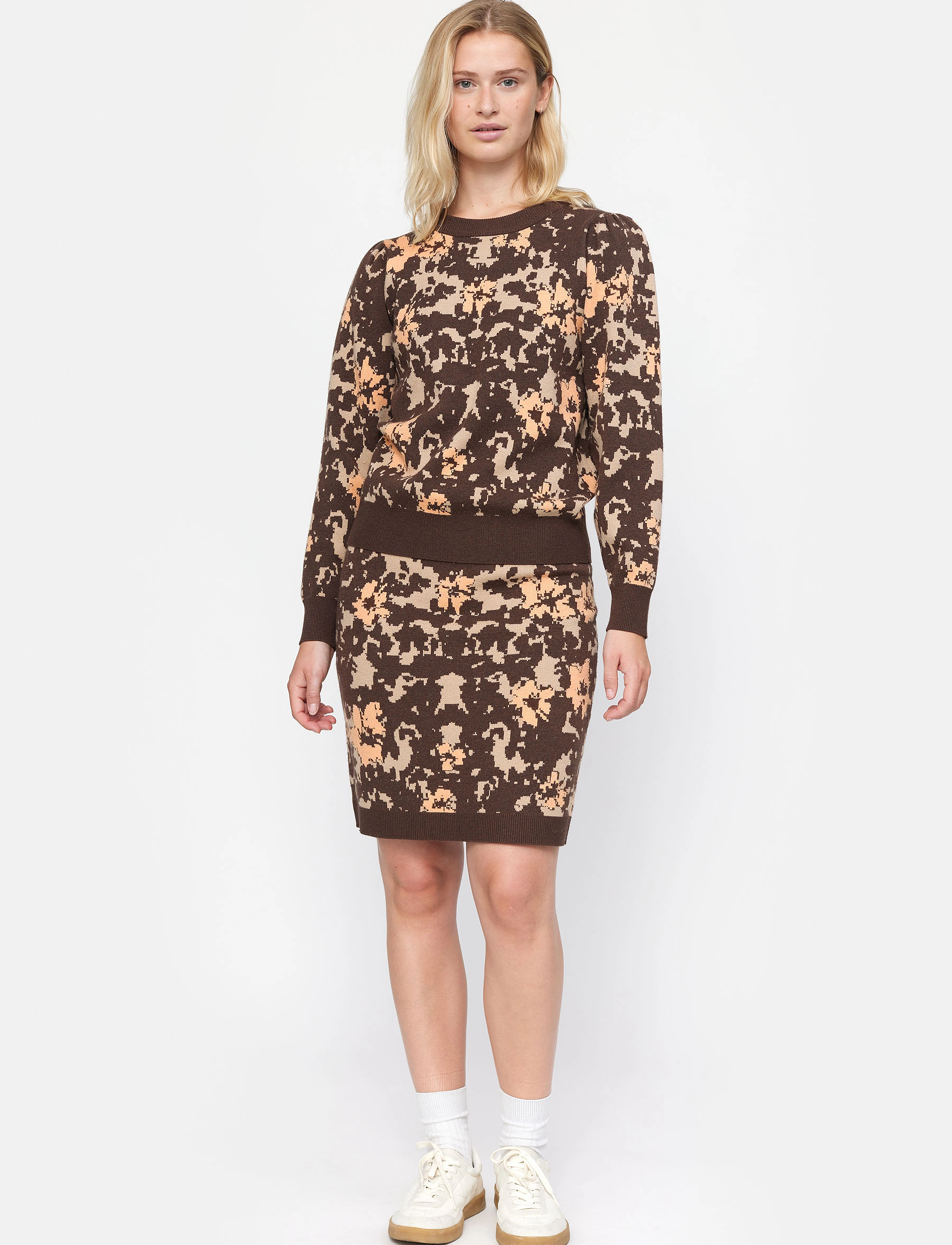 Soft Rebels Sramira Skirt Knit, L, Röcke, Braun - Short, Frauen