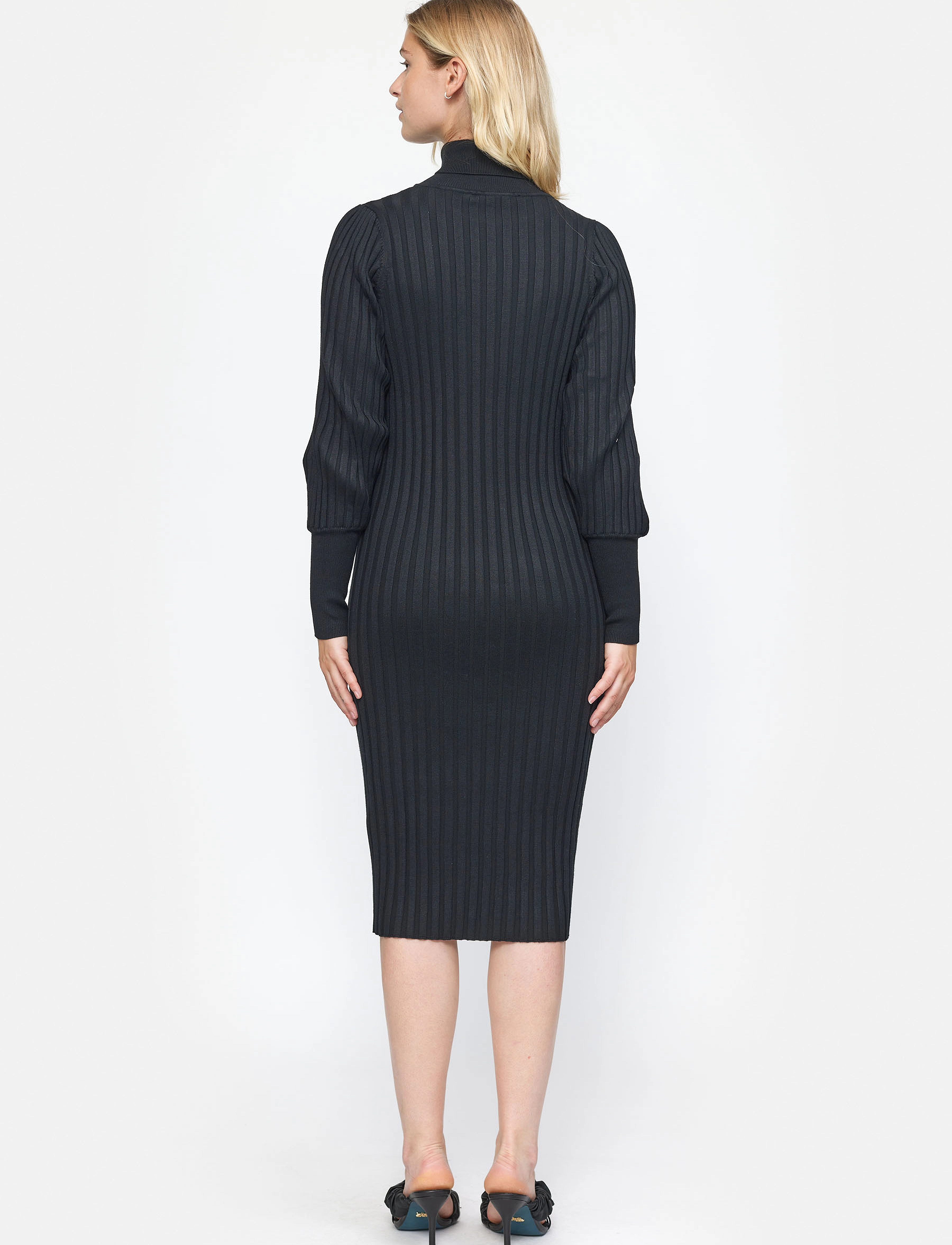 Soft Rebels - SRFelina Rollneck Dress Knit - strikkjoler - black - 3