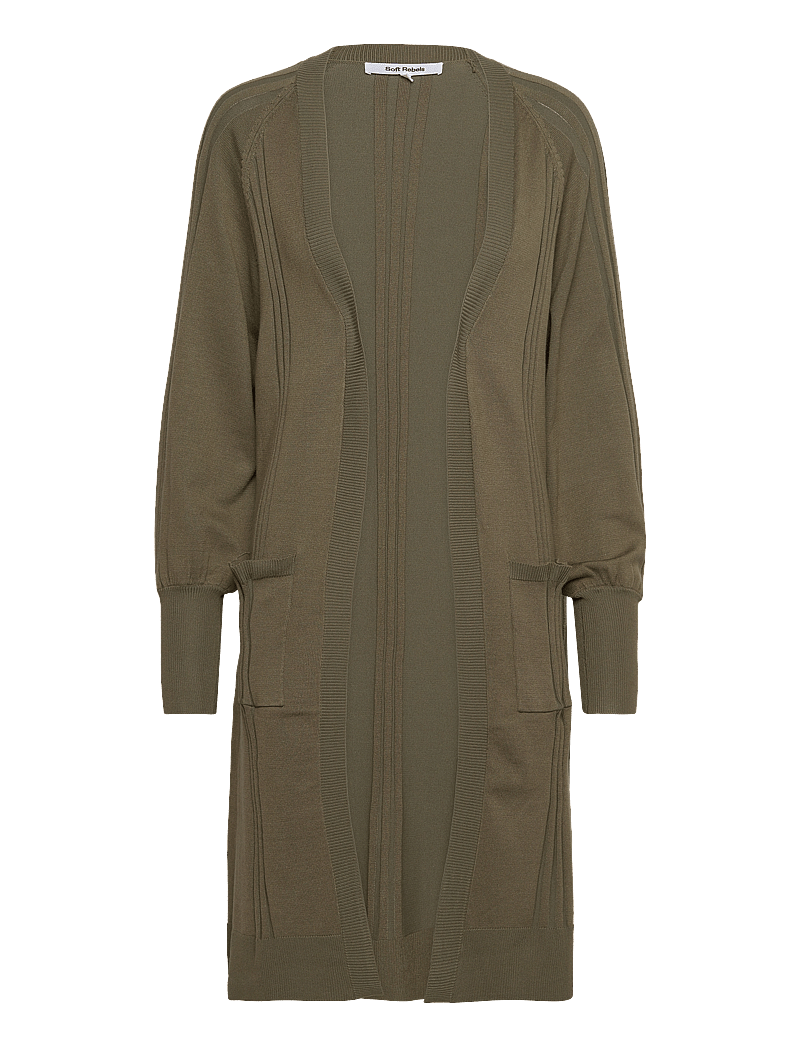 Soft Rebels - SRMorgan Long Cardigan Knit - cardigans - burnt olive - 1