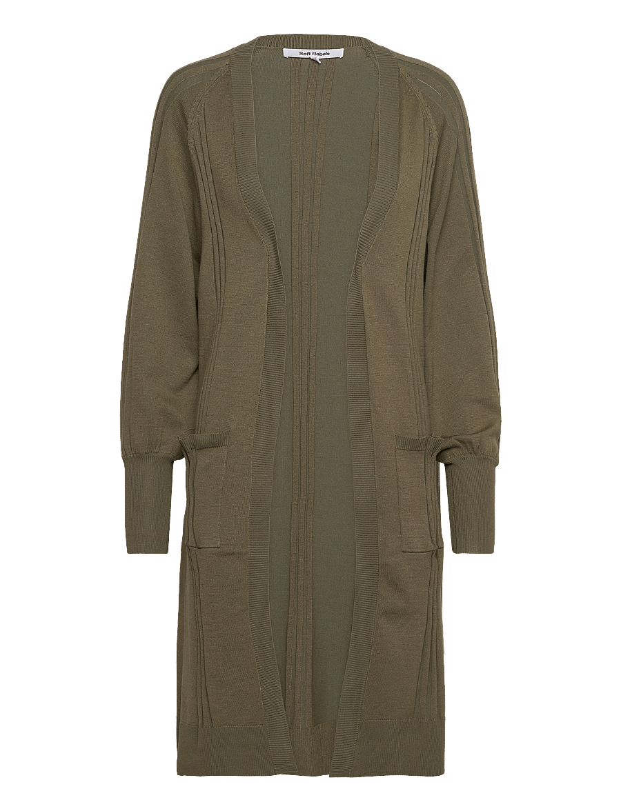 Soft Rebels - SRMorgan Long Cardigan Knit - cardigans - burnt olive - 1