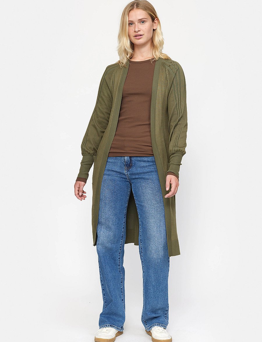 Soft Rebels - SRMorgan Long Cardigan Knit - cardigans - burnt olive - 0