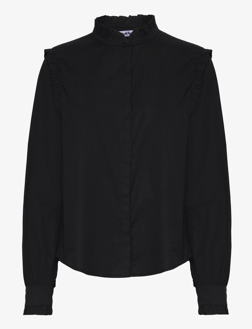 Soft Rebels - SRIndia Shirt Solid - långärmade blusar - black - 1