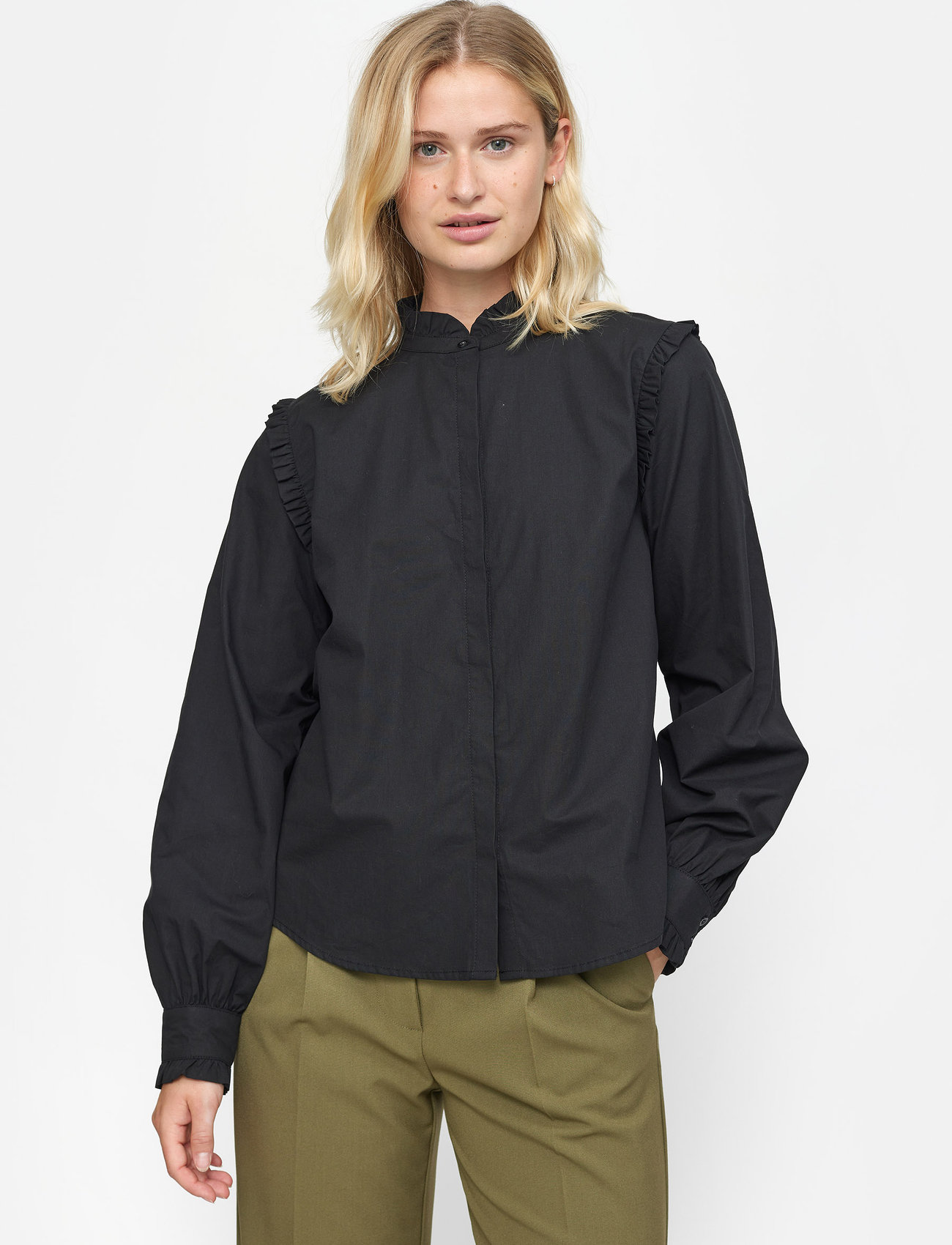 Soft Rebels - SRIndia Shirt Solid - long sleeved blouses - black - 0