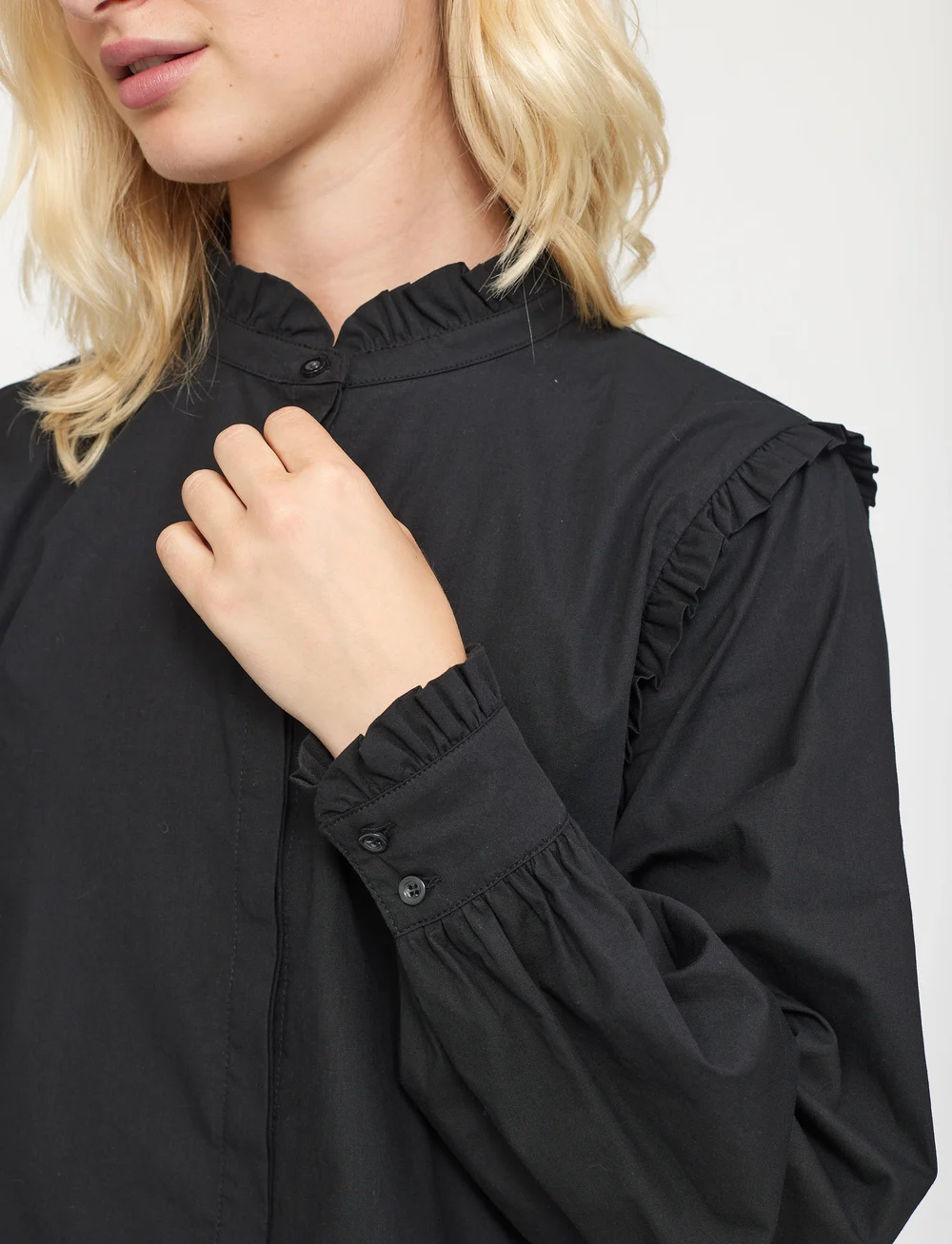 Soft Rebels - SRIndia Shirt Solid - långärmade blusar - black - 4