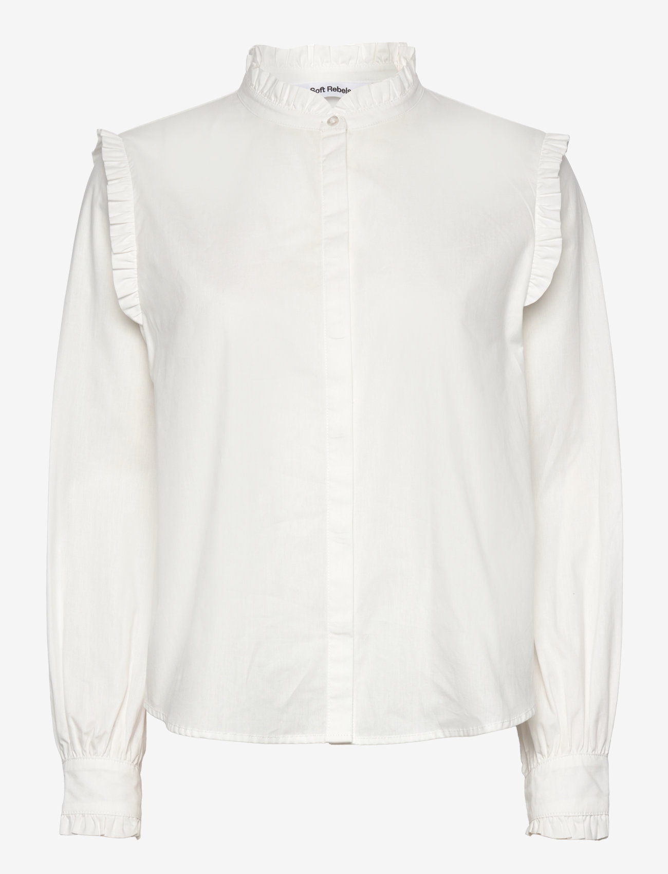Soft Rebels - SRIndia Shirt Solid - langærmede bluser - snow white - 0