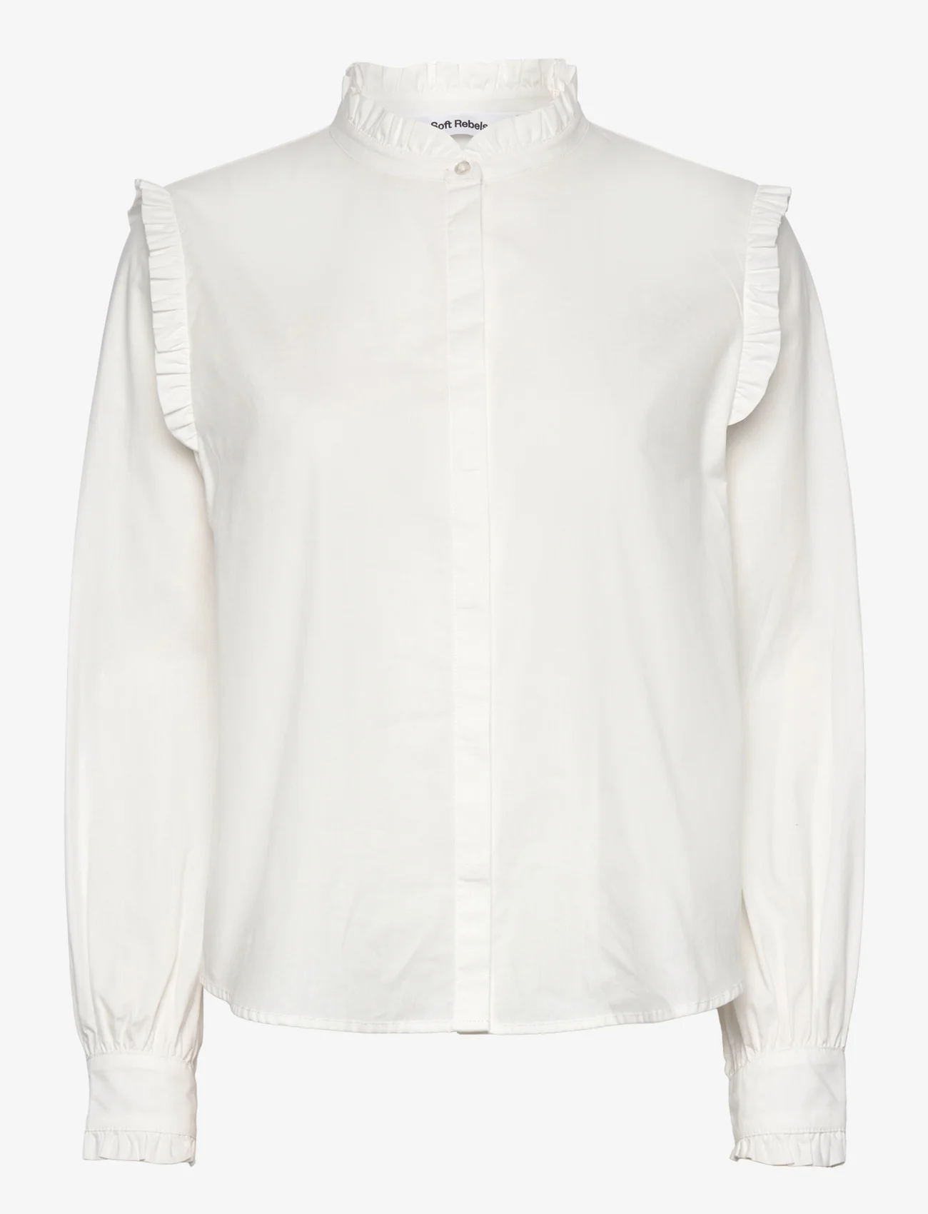 Soft Rebels - SRIndia Shirt Solid - long-sleeved blouses - snow white - 0