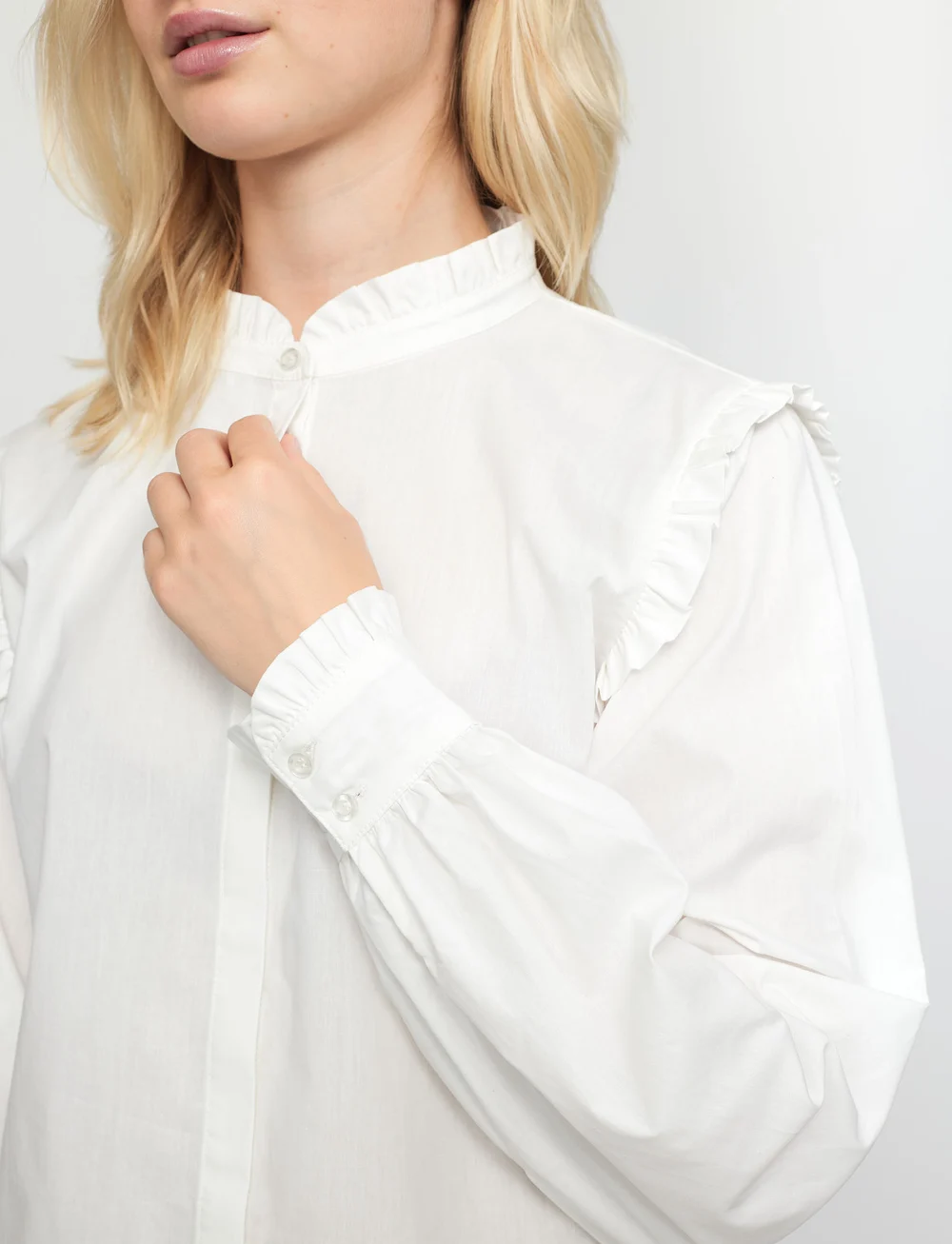 Soft Rebels - SRIndia Shirt Solid - langærmede bluser - snow white - 4