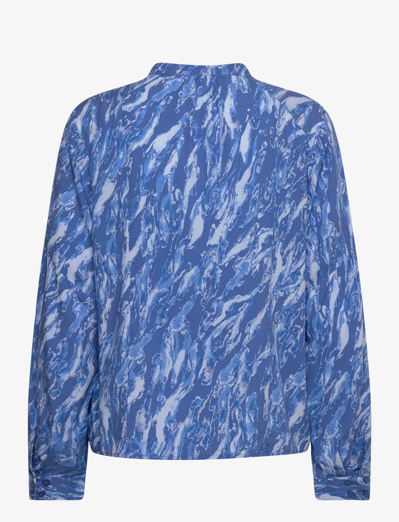 Soft Rebels - SRMikala Shirt - long-sleeved blouses - fuzzy lines delft - 1