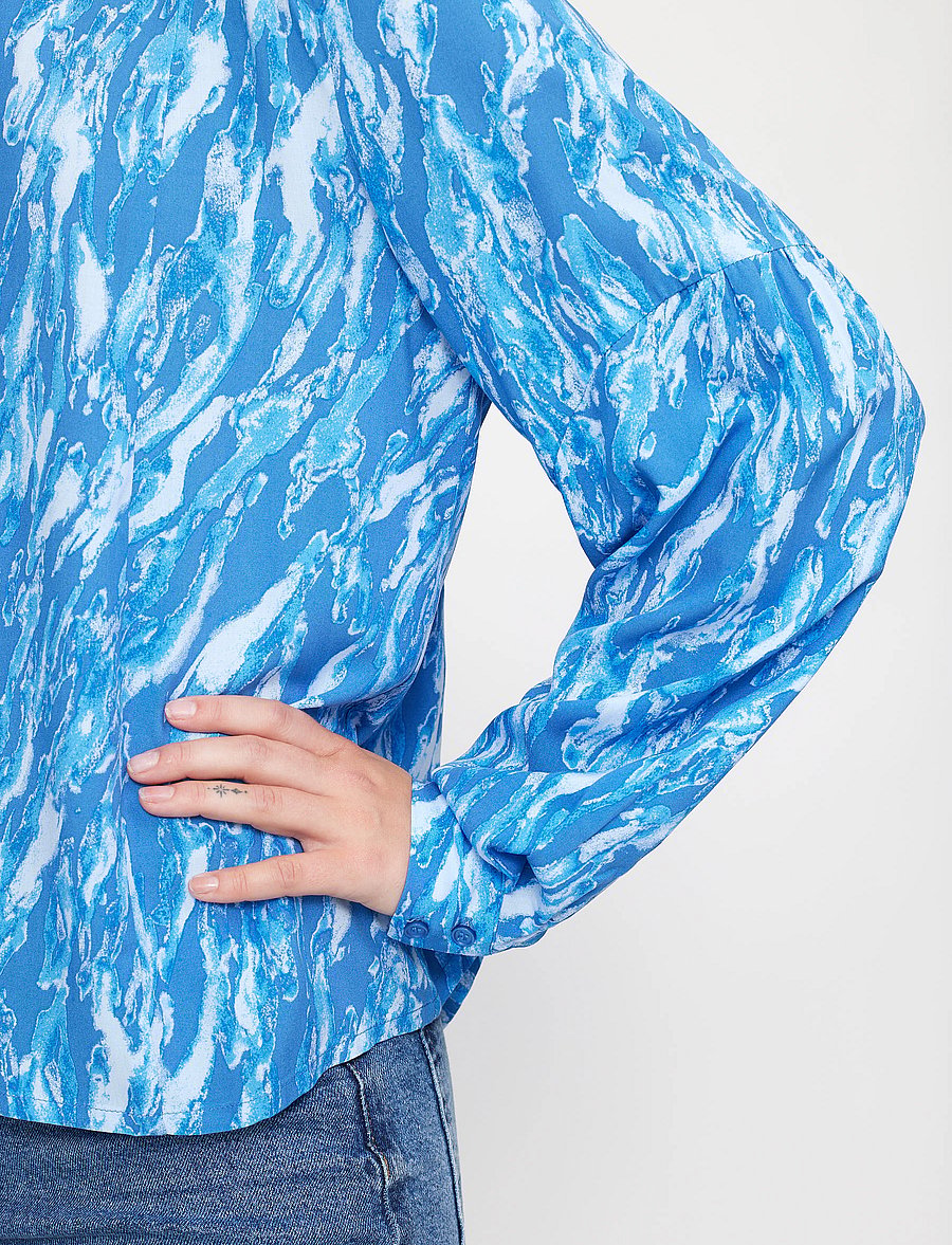 Soft Rebels - SRMikala Shirt - långärmade blusar - fuzzy lines delft - 3