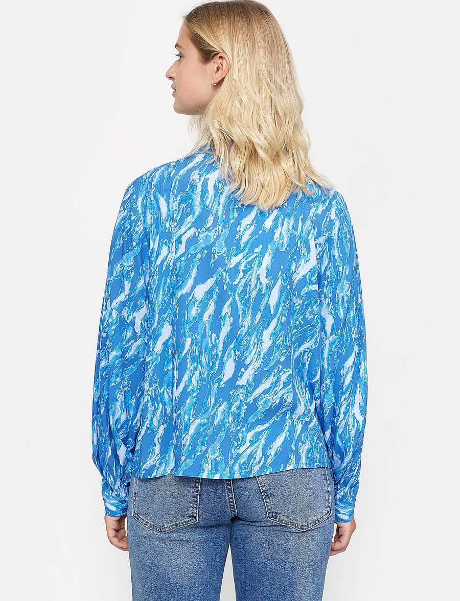 Soft Rebels - SRMikala Shirt - långärmade blusar - fuzzy lines delft - 4
