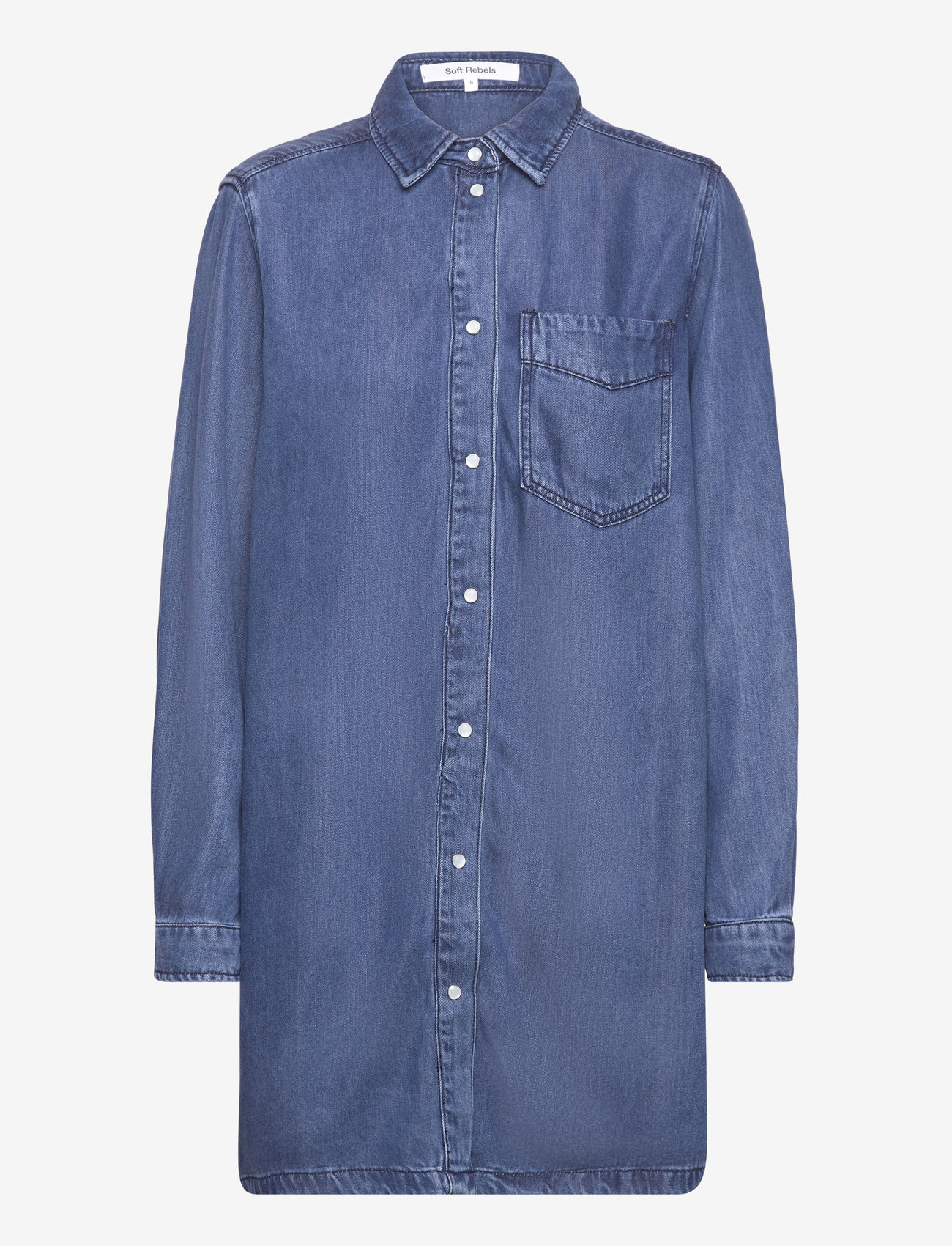 Soft Rebels - SRSara Shirt - langärmlige hemden - medium blue wash - 0