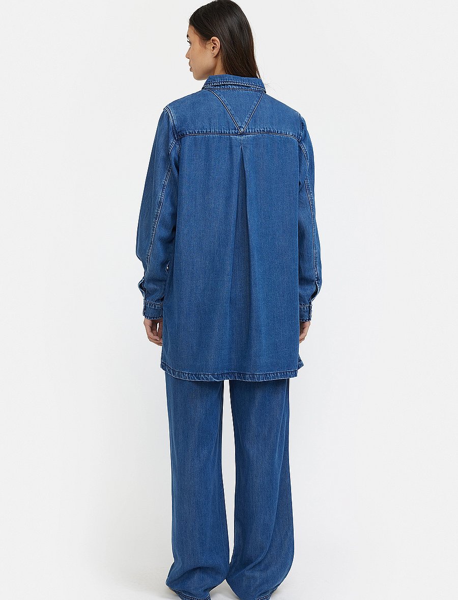 Soft Rebels - SRSara Shirt - långärmade skjortor - medium blue wash - 3