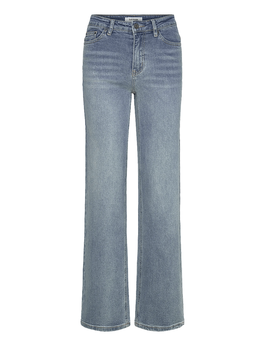 Soft Rebels - SRWilla Midwaist Wide Jeans - wide leg jeans - 430 true blue - 0
