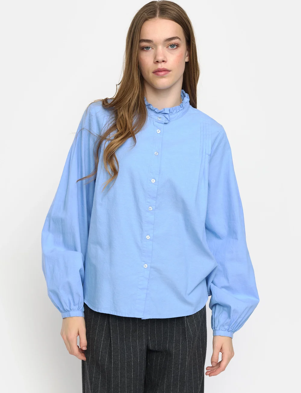 Soft Rebels - SRGabi O-neck Shirt - pikkade varrukatega särgid - azurine - 0