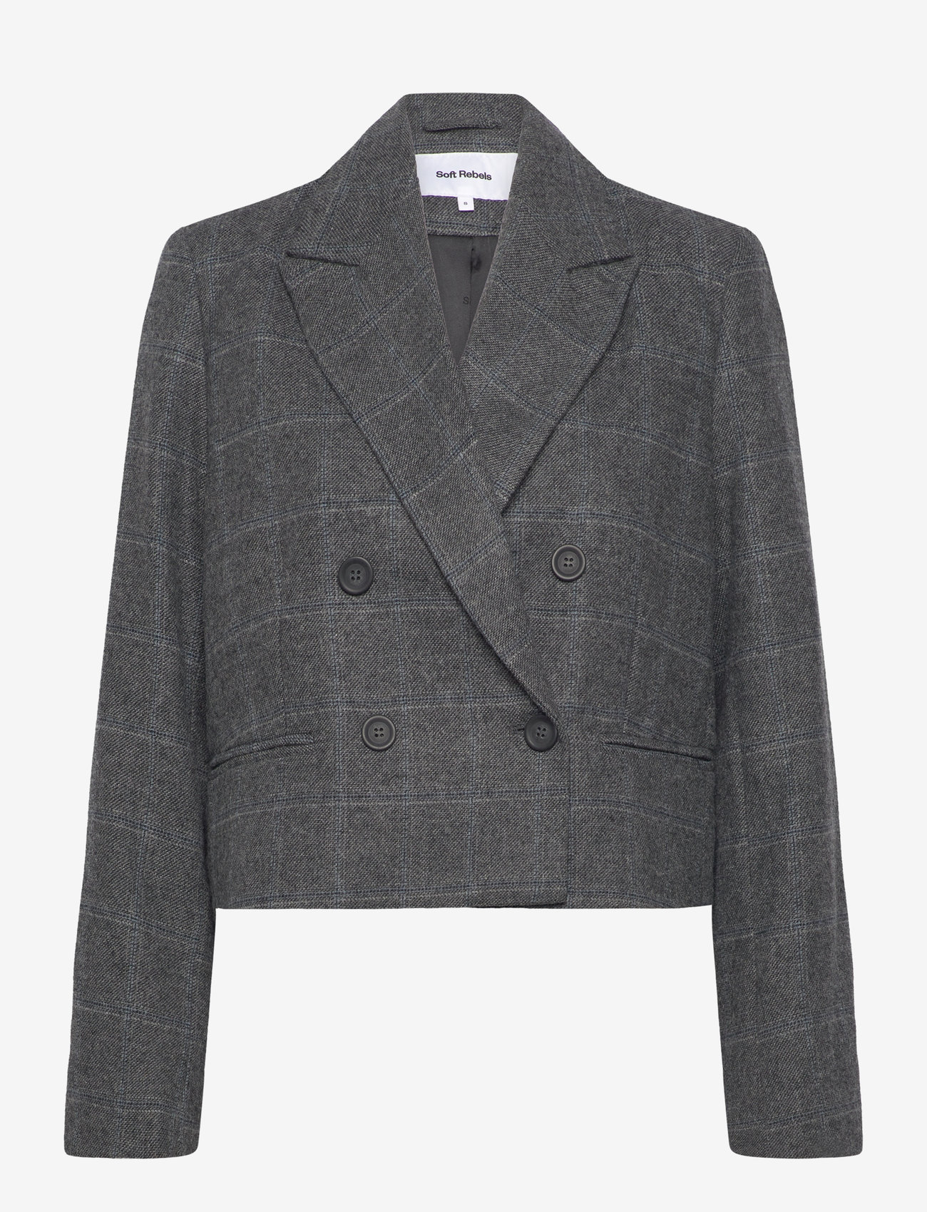 Soft Rebels - SRAnnie Blazer - checked grey melange - 0