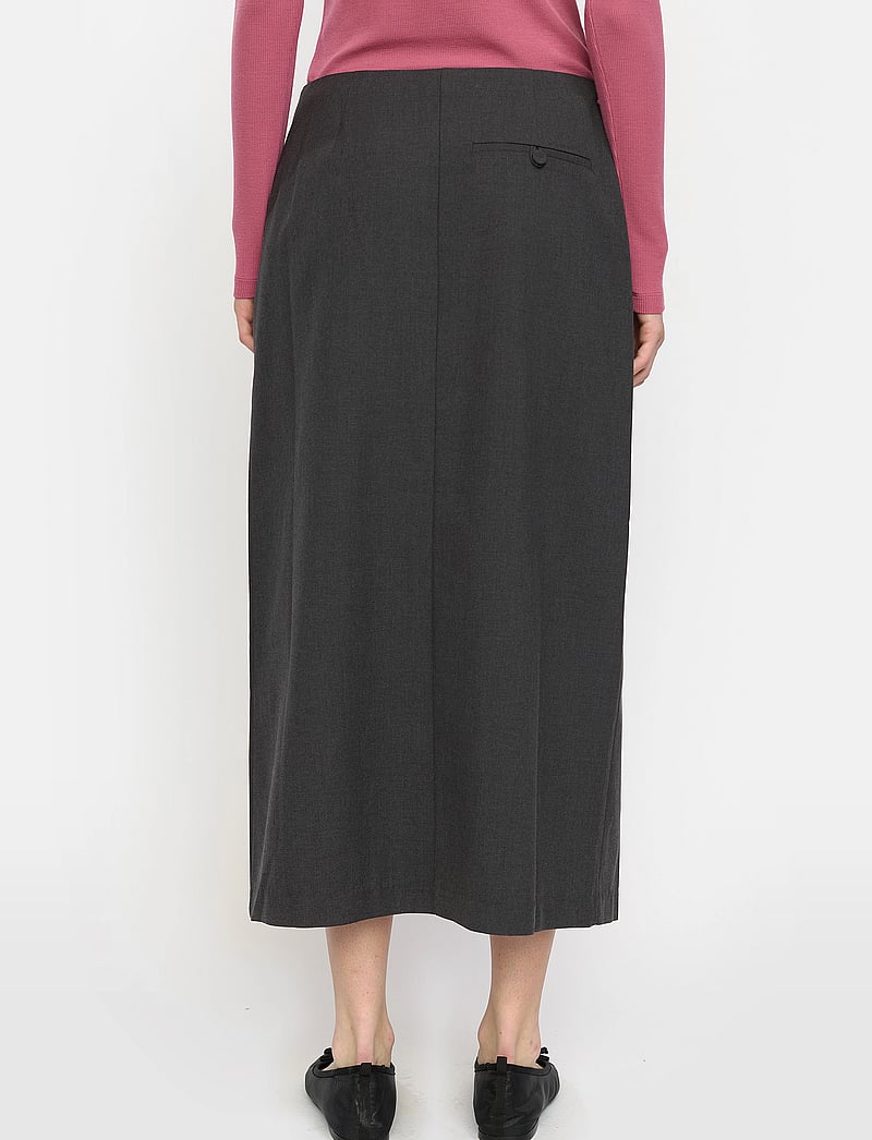 Soft Rebels - SRLori Midi Skirt - GRS - midi nederdele - dark grey melange - 3
