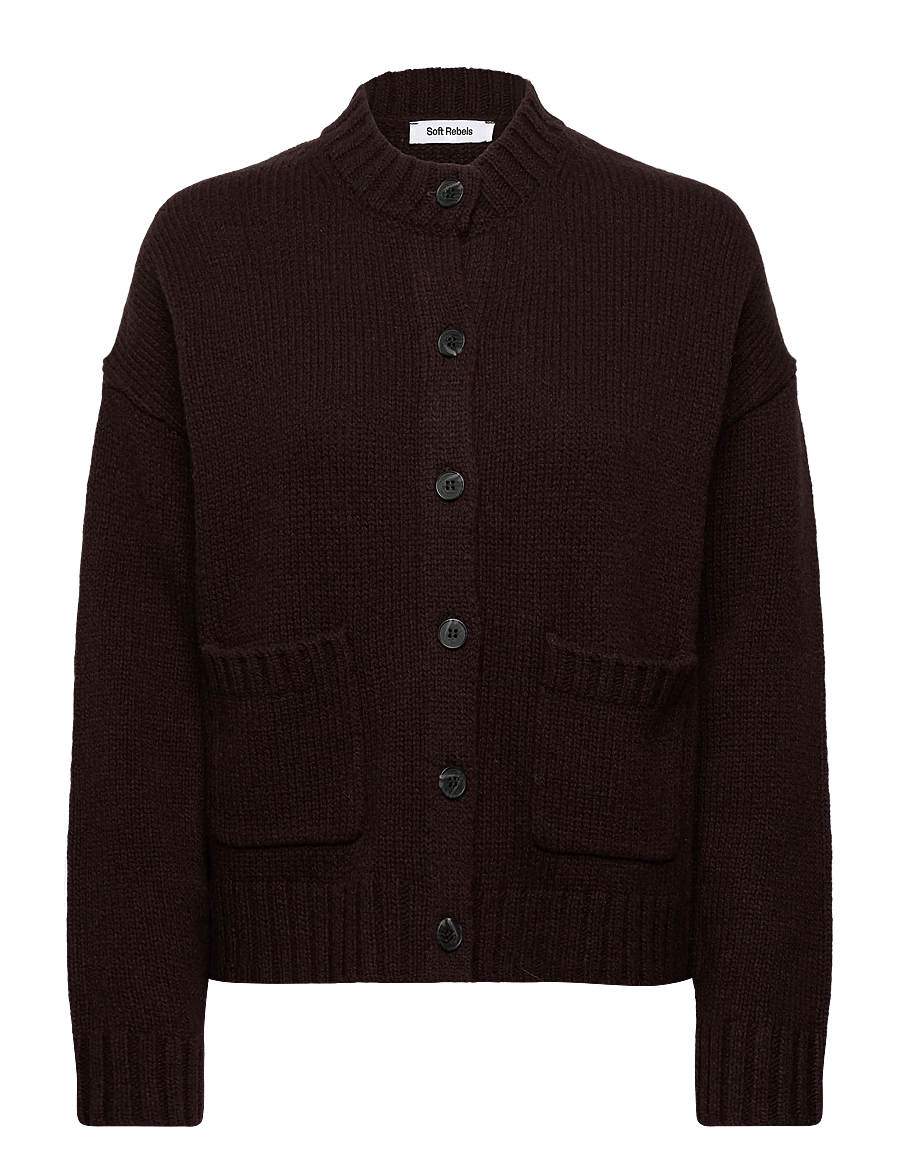 Soft Rebels - SRTimo Cardigan Knit - strickjacken - coffee bean melange - 1