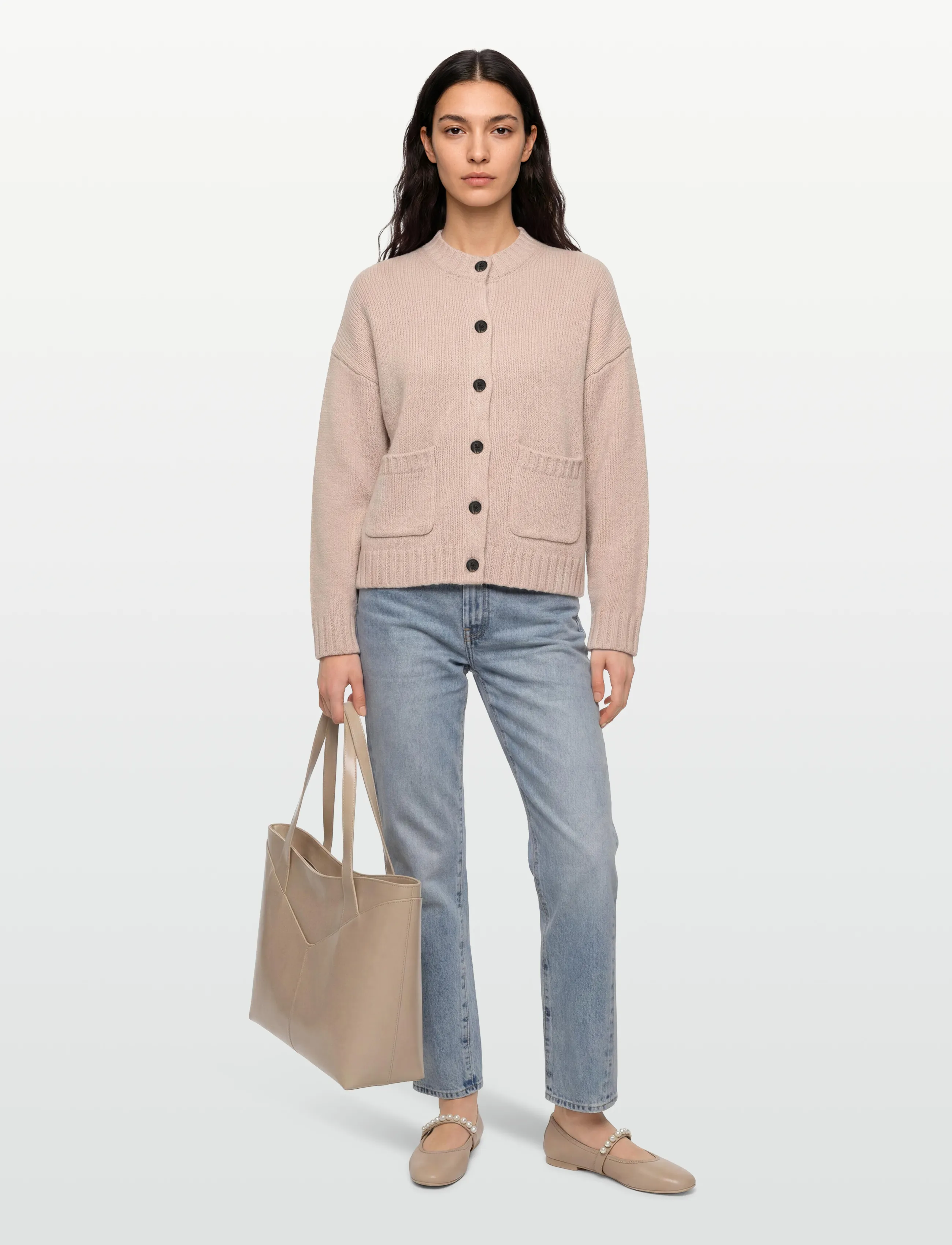 Soft Rebels Srtimo Cardigan Knit, L, Beige, Strik > Cardigans, Dame