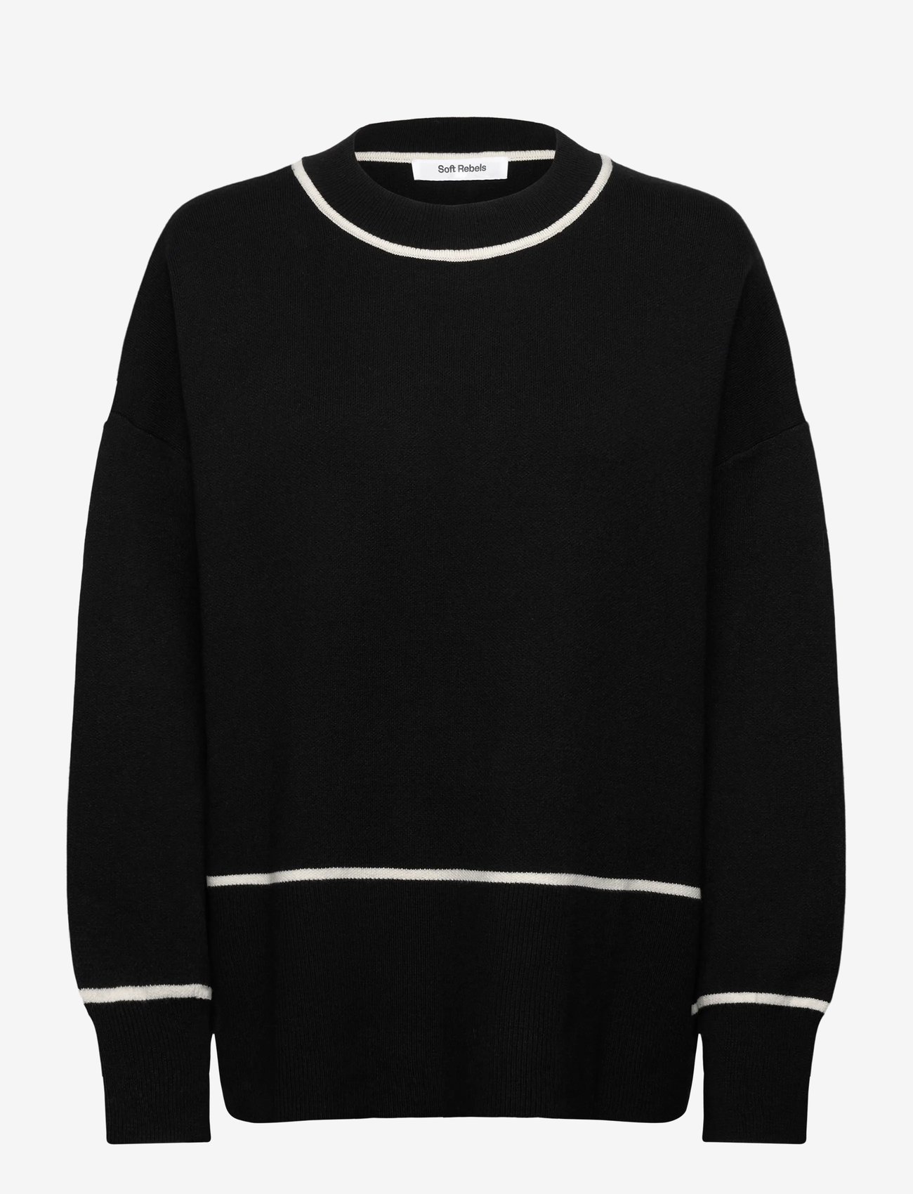 Soft Rebels - SRFlora Knit - autumn clothing - black - 0