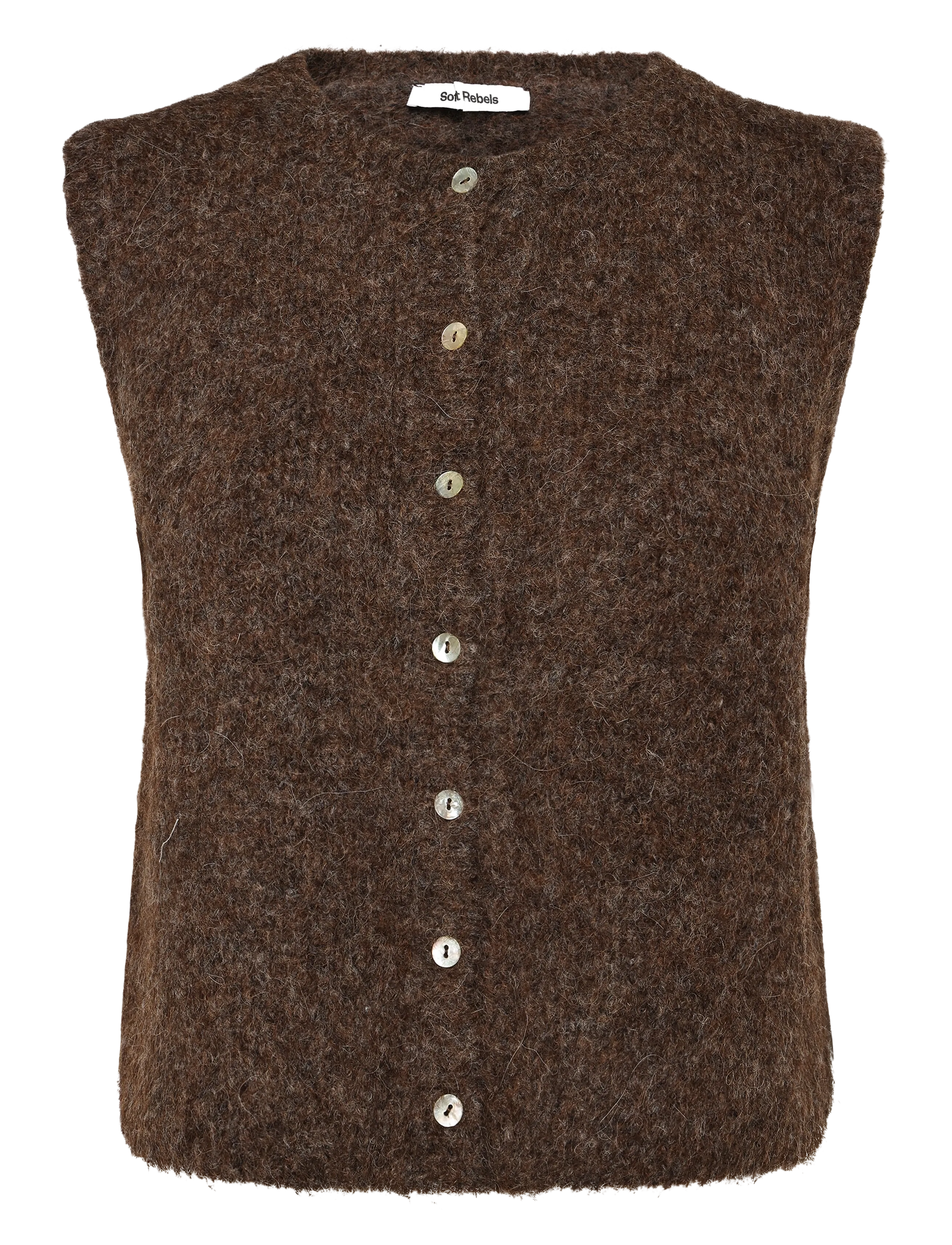 Soft Rebels SRCamilla Vest Knit - Kleidung - 915 DEMITASSE MELANGE / brown