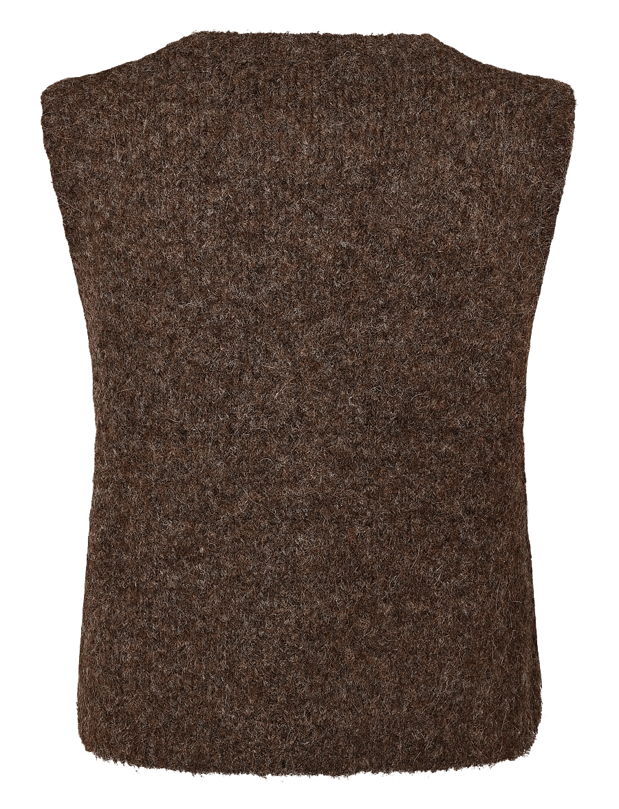 Soft Rebels - SRCamilla Vest Knit - strikveste - 915 demitasse melange - 2