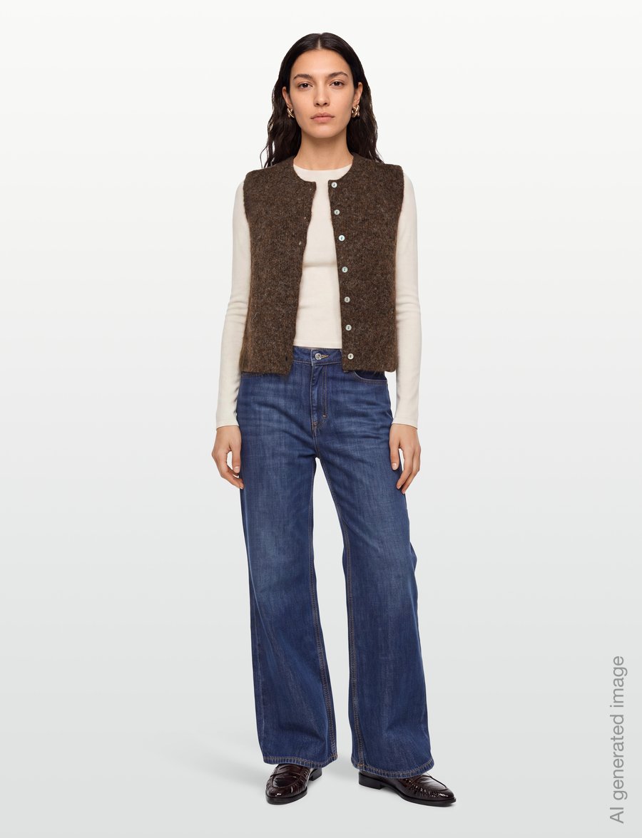 Soft Rebels - SRCamilla Vest Knit - strikveste - 915 demitasse melange - 0