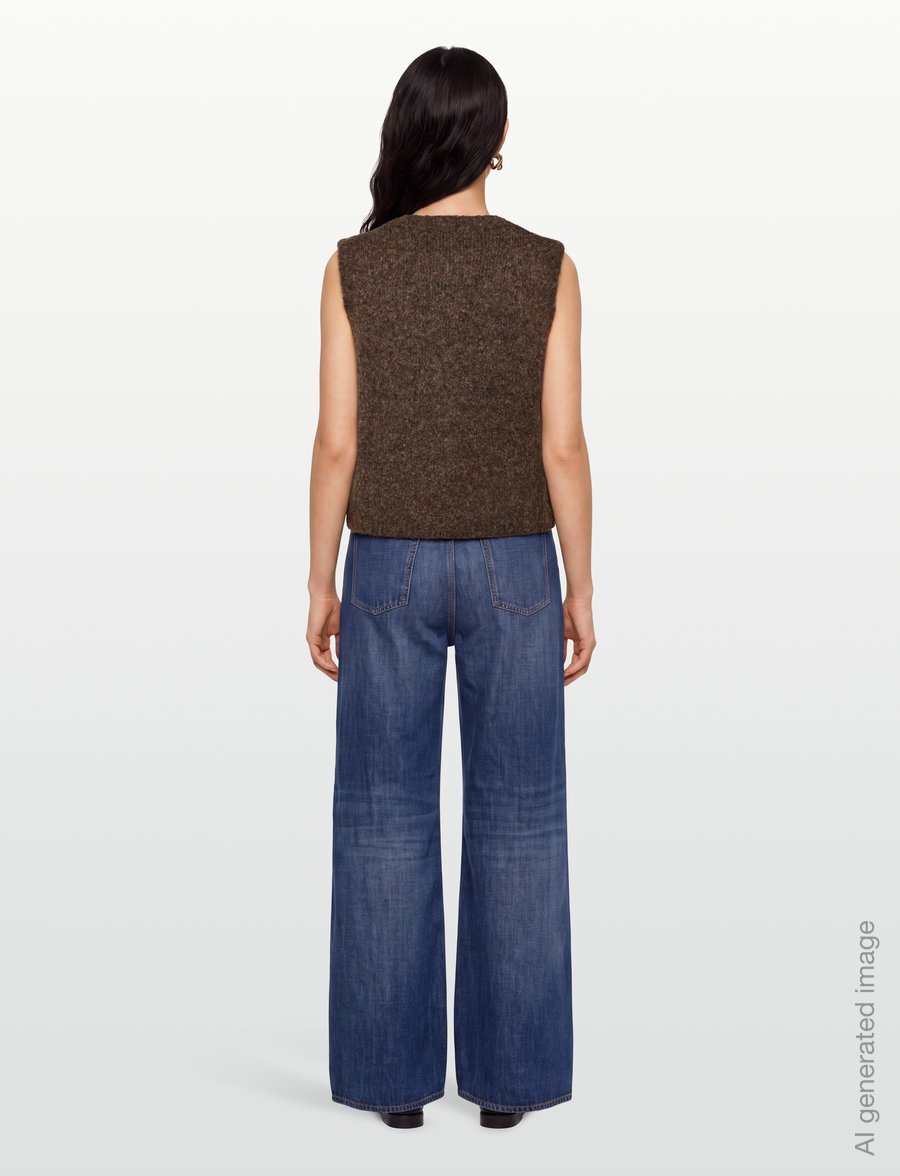 Soft Rebels - SRCamilla Vest Knit - strikveste - 915 demitasse melange - 4