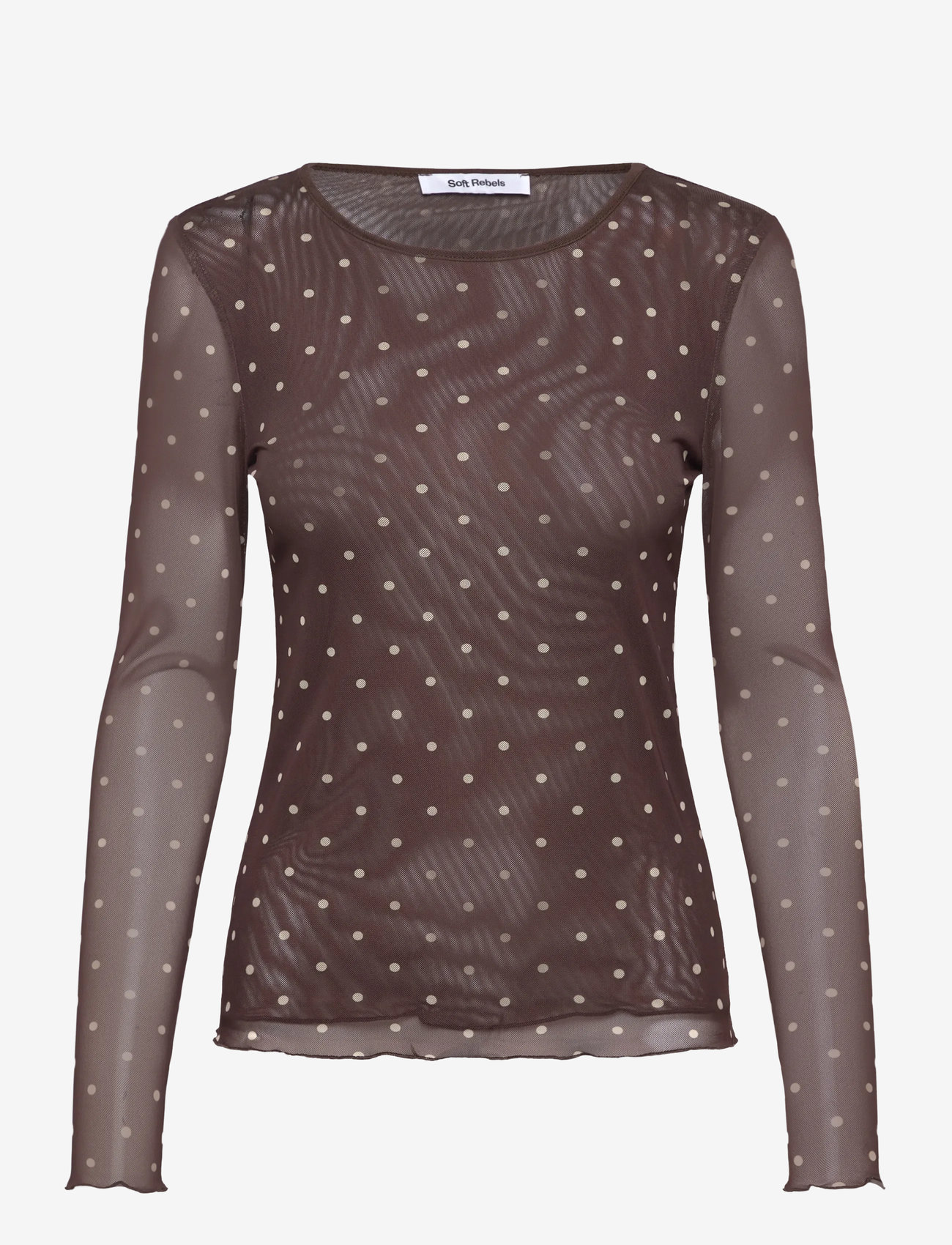 Soft Rebels - SRRoselyn O-neck Top - coffee bean dot - 1