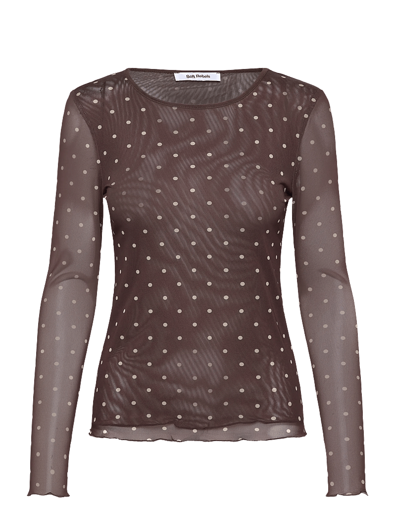 Soft Rebels - SRRoselyn O-neck Top - coffee bean dot - 1