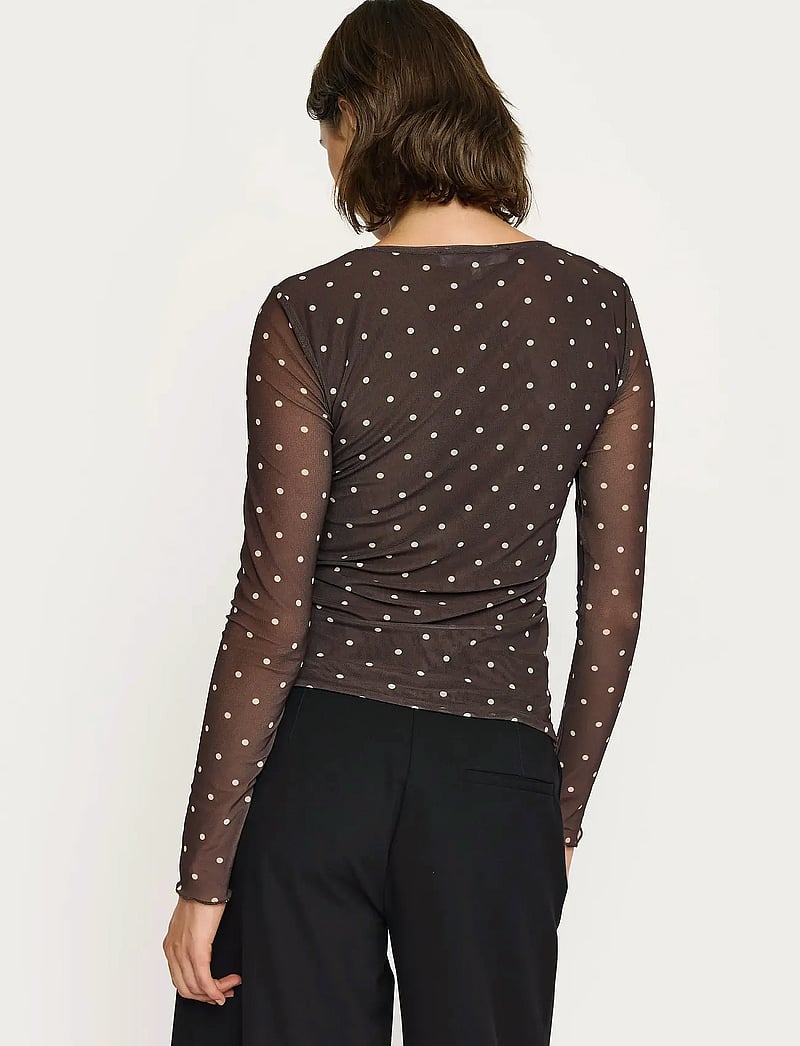 Soft Rebels - SRRoselyn O-neck Top - coffee bean dot - 3
