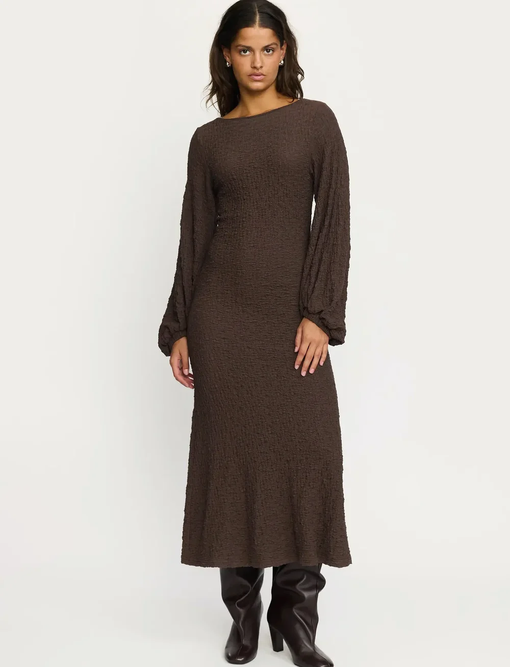 Soft Rebels - SRGizelle Midi Dress - midikleidid - coffee bean - 0